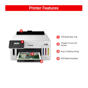Canon MegaTank GX5120 Wireless Single Function Printer, Print Only for Small Office with Auto 2-Sided Printing, White