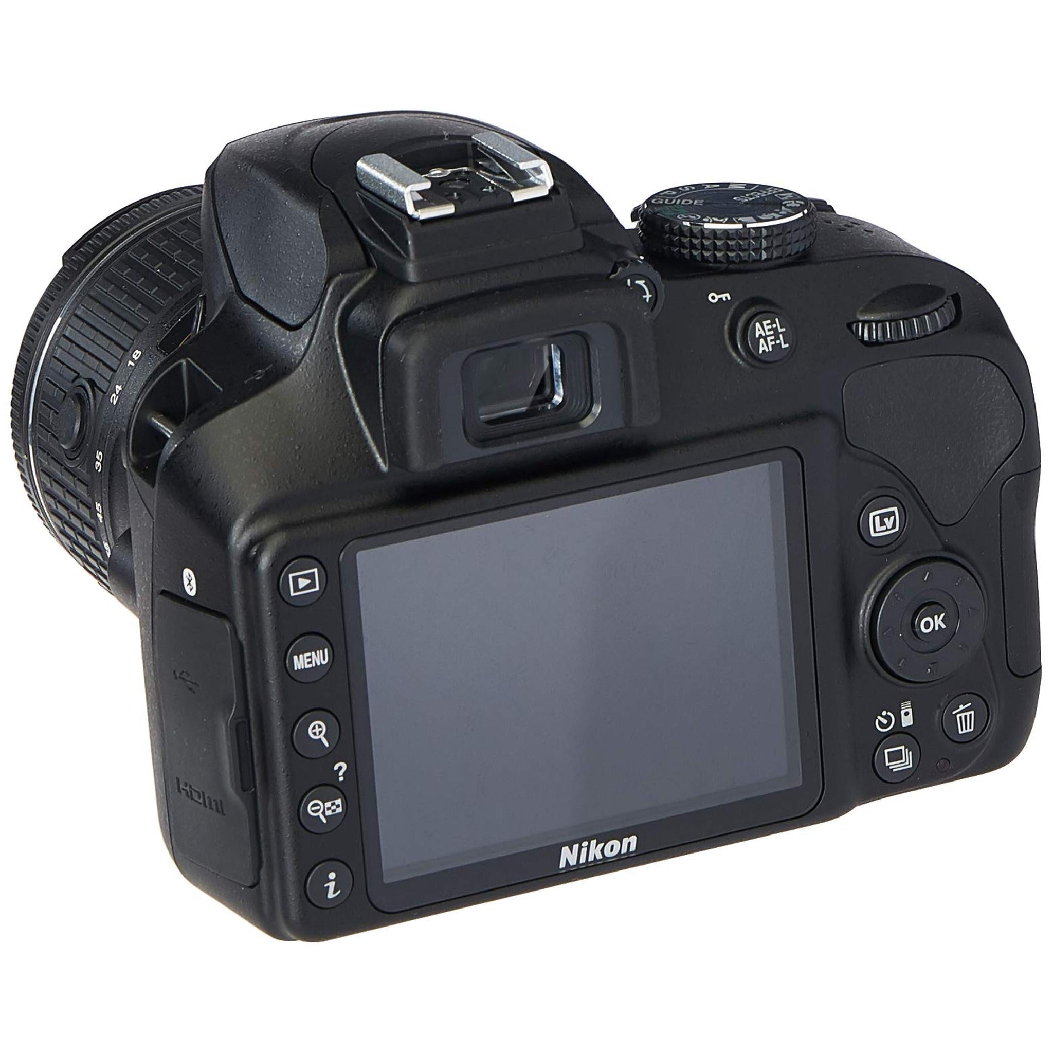 Nikon D3400 Digital SLR Camera & 18-55mm VR DX AF-P Zoom Lens Black - Renewed - Reconditioned Nikon