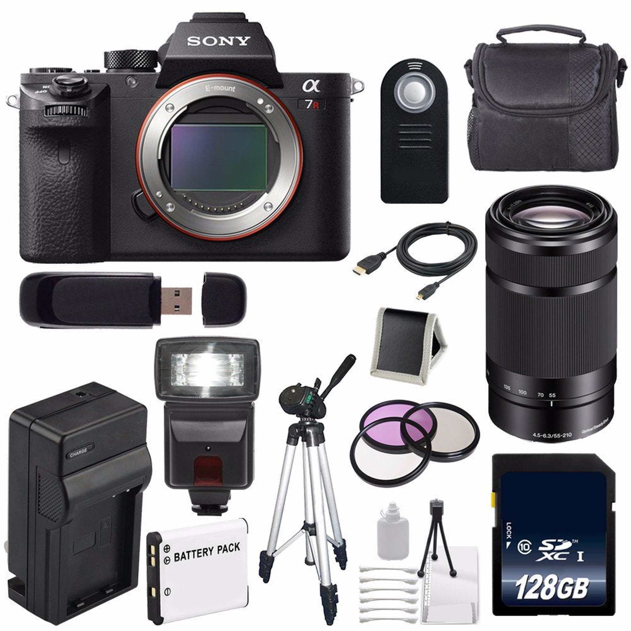 Sony Alpha a7R II Mirrorless Digital Camera International Model + Sony E 55-210mm f/4.5-6.3 OSS E-Mount Lens Black Advanced Bundle