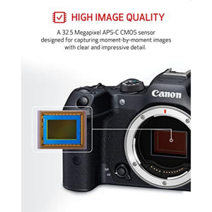 Canon EOS R7 Mirrorless Camera Body Only , Hybrid Camera, 32.5 Megapixel APS-C CMOS Sensor, 4K Video, for Sports, Action, Content Creators, Vlogging Camera, Black