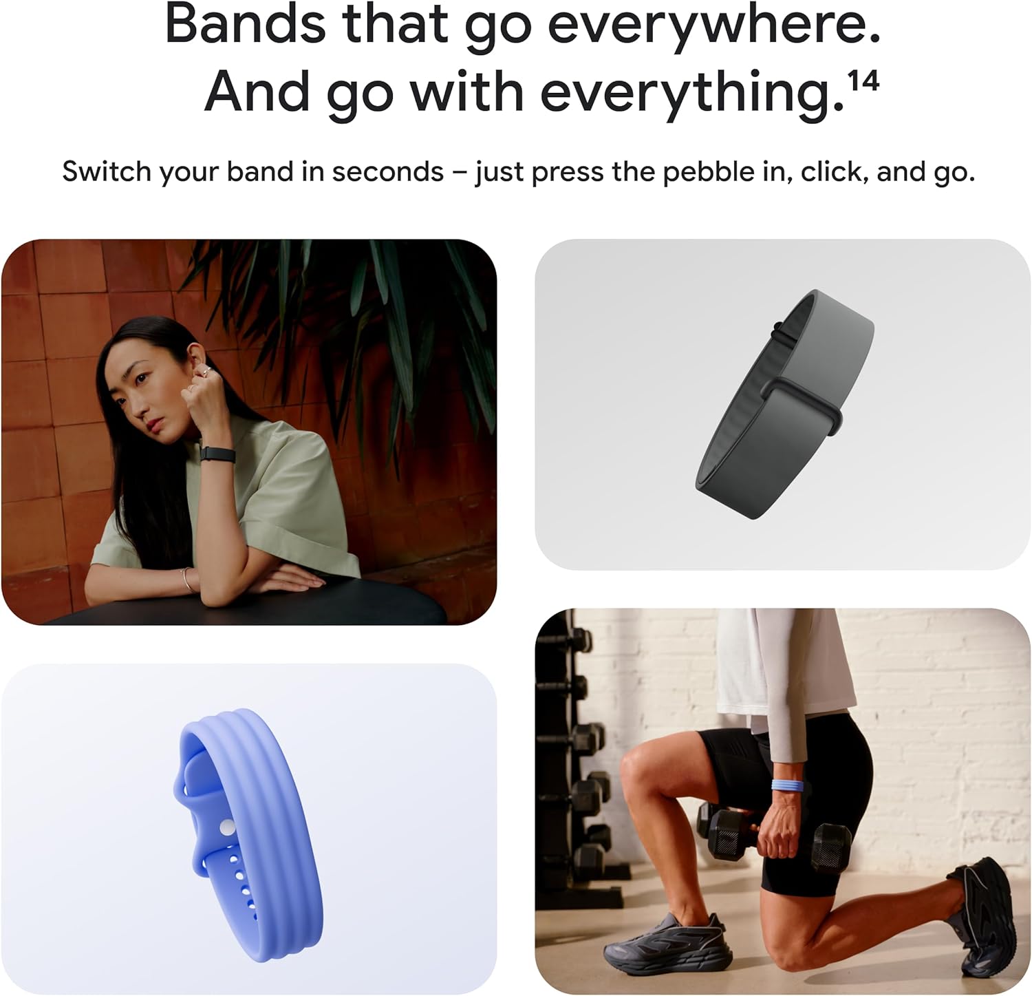 Google Fitbit Air - Screenless Activity Tracker with Fitness, Heart Rate, and Sleep Tracking - Personalized AI-Powered Coaching - Up to 7 Days’ Battery Life - Works with iOS and Android - Obsidian