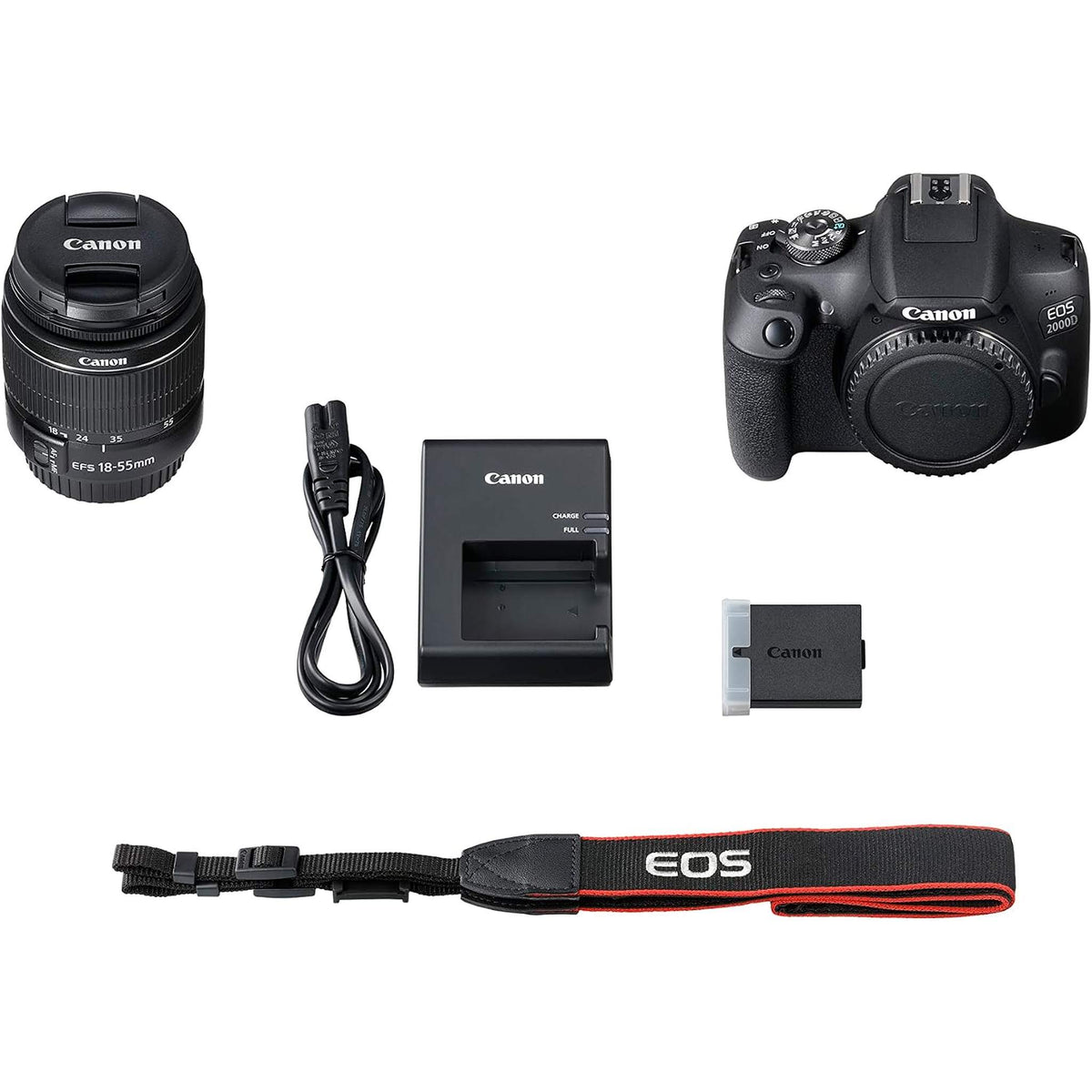 Canon EOS 2000D Rebel T7 DSLR Camera + 18-55mm III Kit International Model