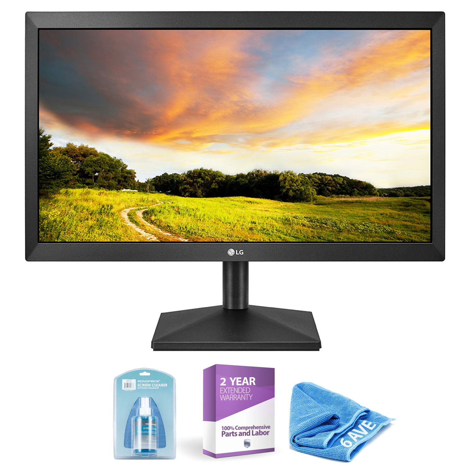 LG 20" Class Monitor + Cleaning Kit + 1 Year Extended Warranty