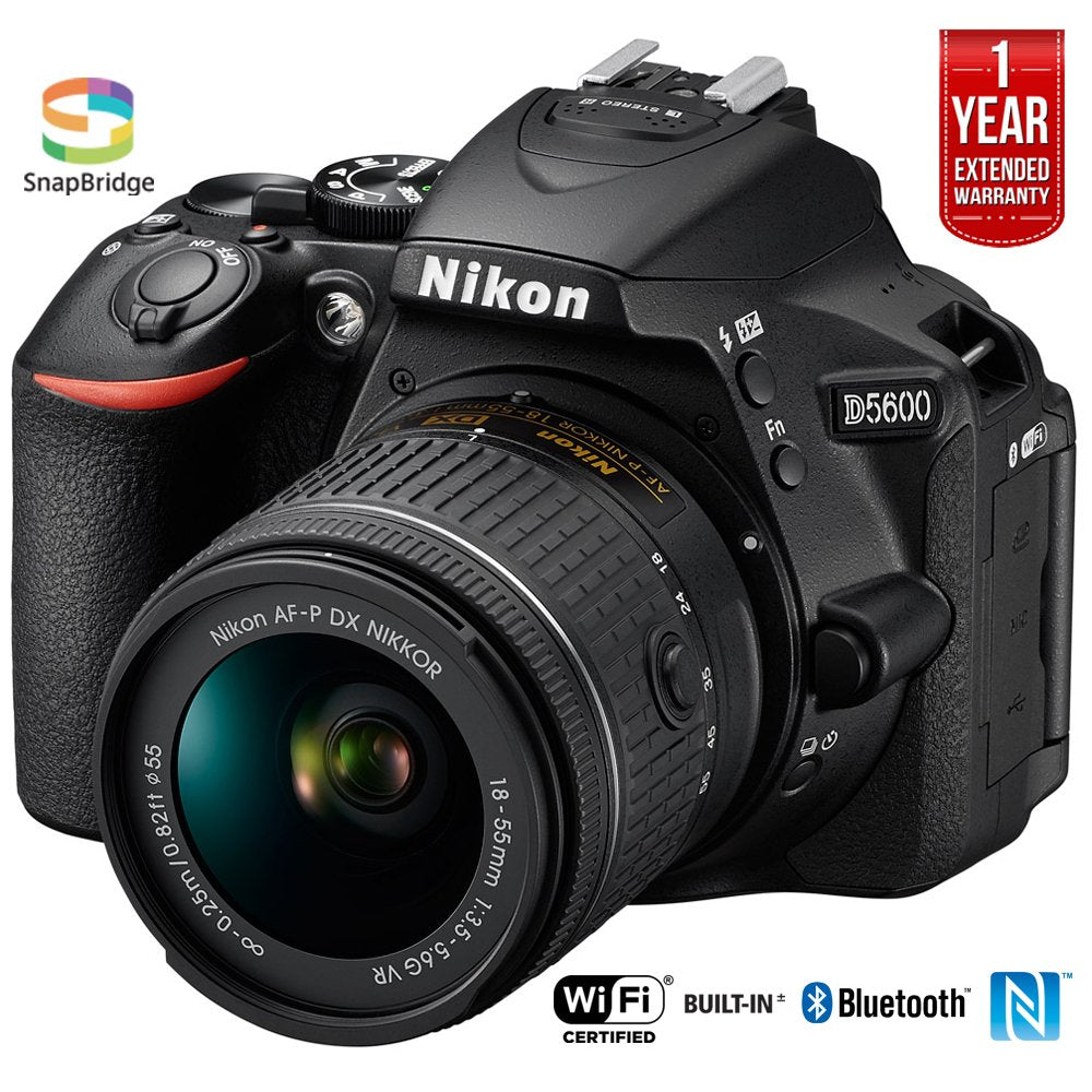 Nikon D5600 Digital SLR Camera & 18-55mm VR DX AF-P Lens - (Renewed) - Reconditioned