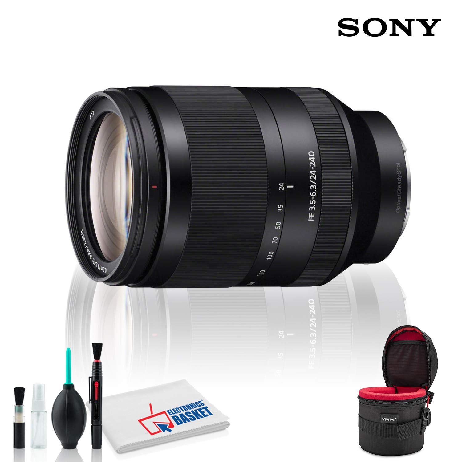 SONY SEL FE 24-240 f/3.5-6.3 OSS Lens (Intl Model) with Cleaning Kit and Padded Lens Case