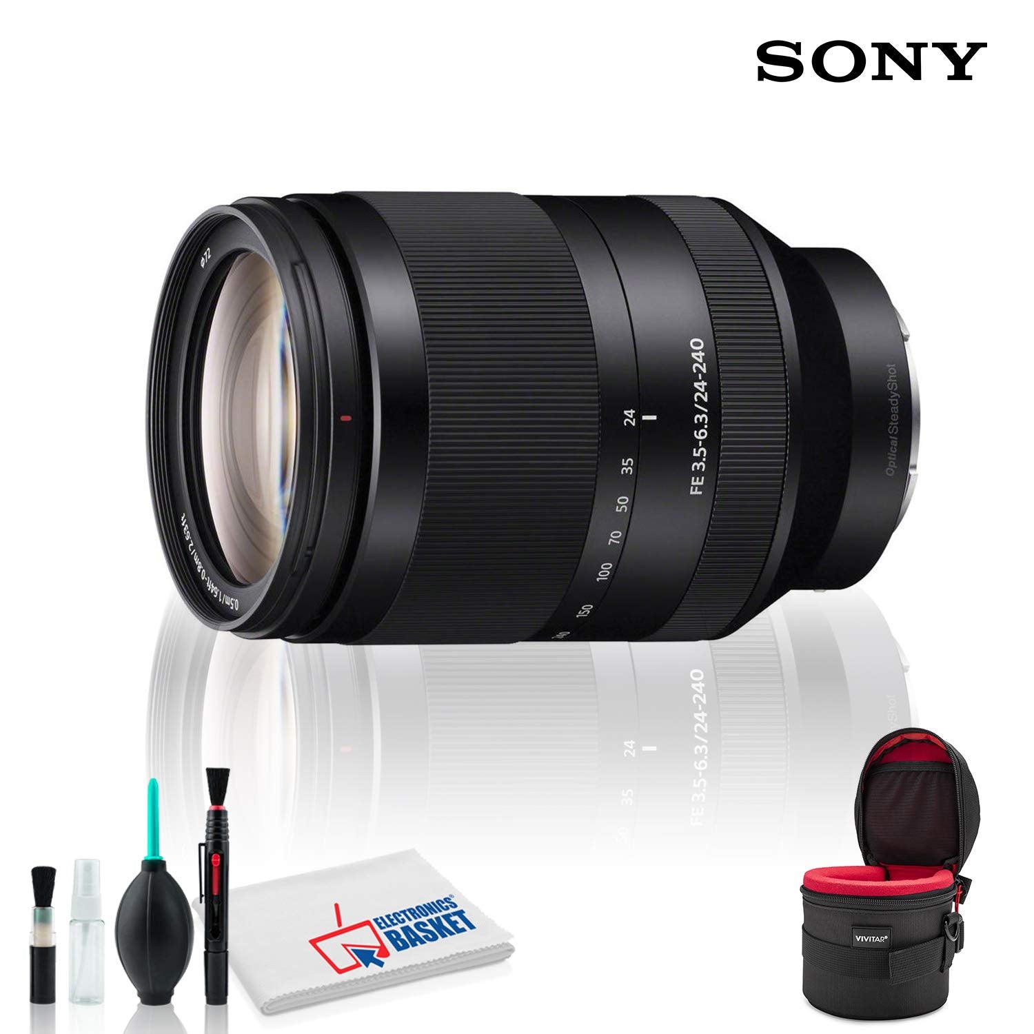 SONY SEL FE 24-240 f/3.5-6.3 OSS Lens Intl Model with Cleaning Kit and Padded Lens Case