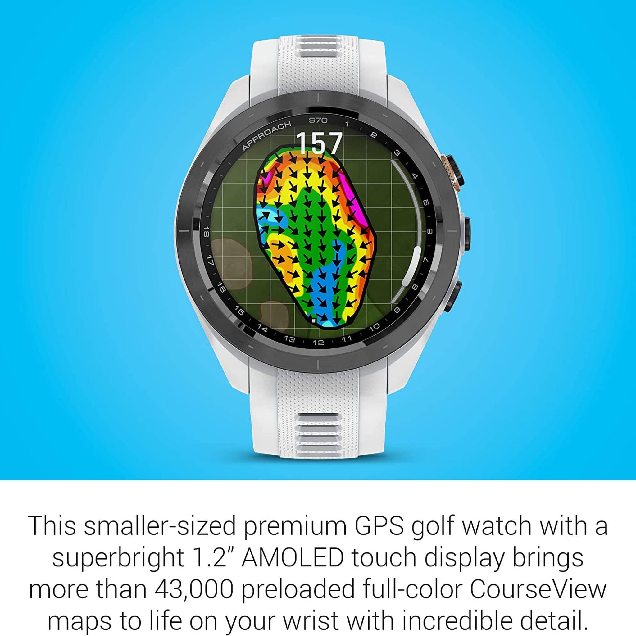 Garmin Approach S70S, White 42mm with Accessories