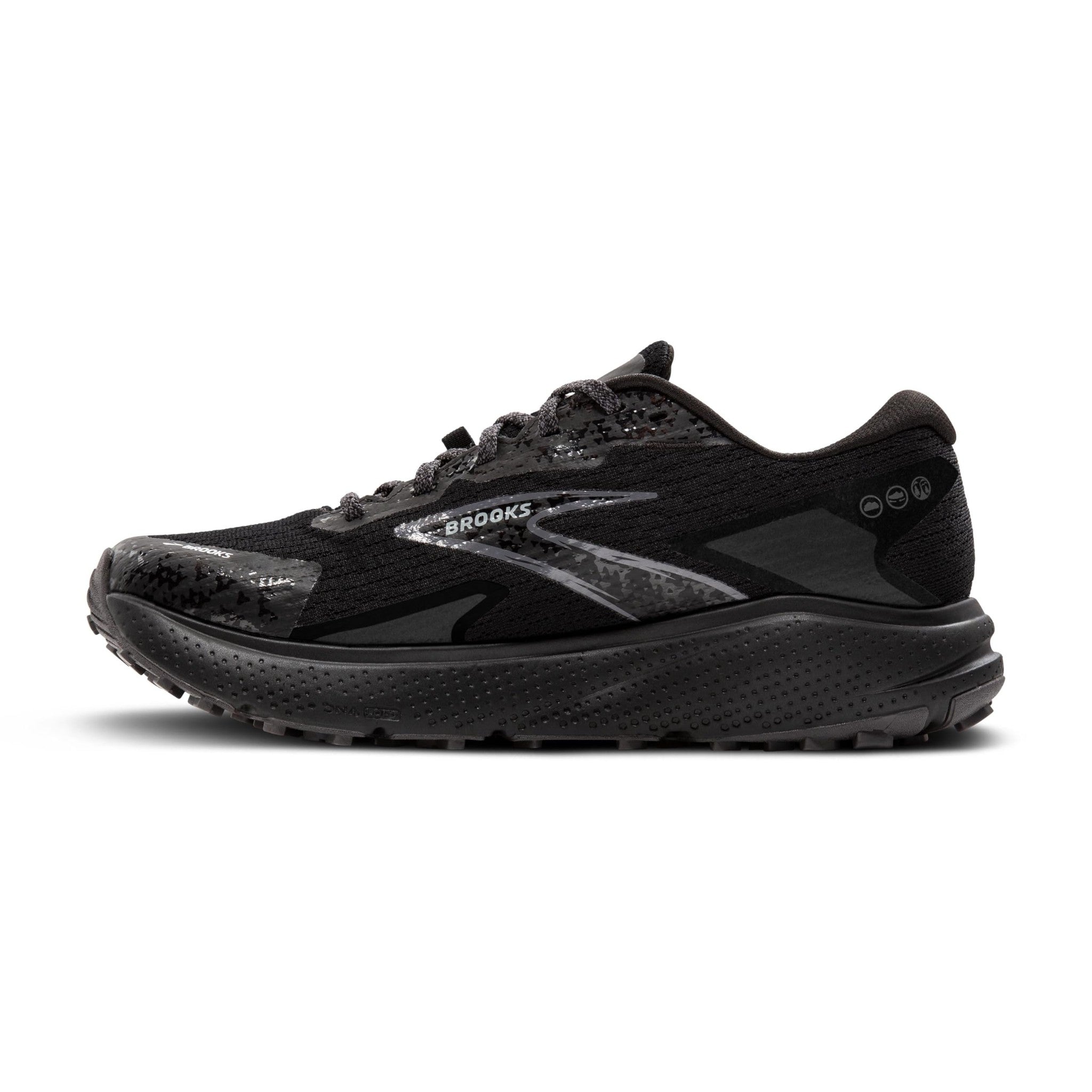 Brooks Men’s Divide 5 GTX Waterproof Trail Running Shoe - Black/Alloy/Primer Grey - 8.5 Medium