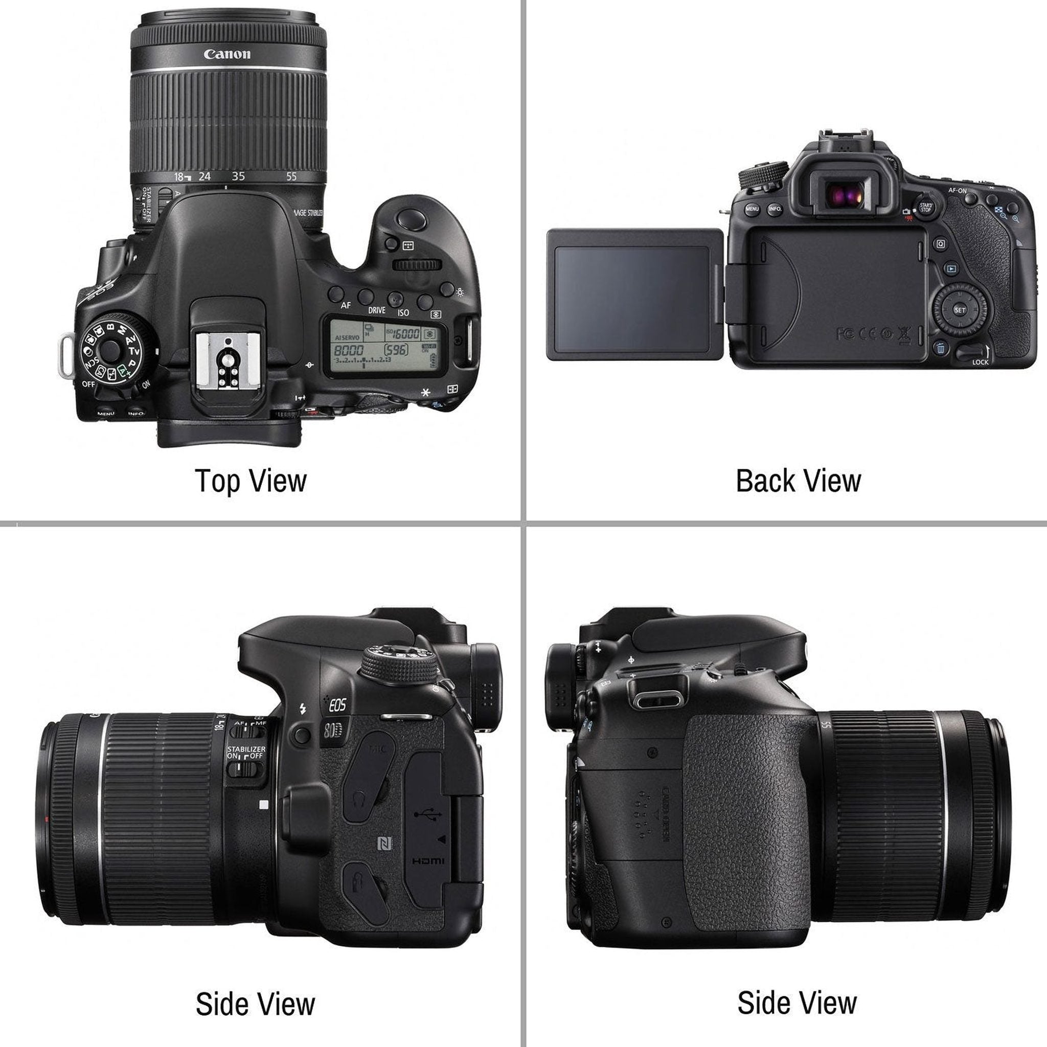 Canon EOS 80D DSLR Camera Body Only + 1 Year Warranty Canon