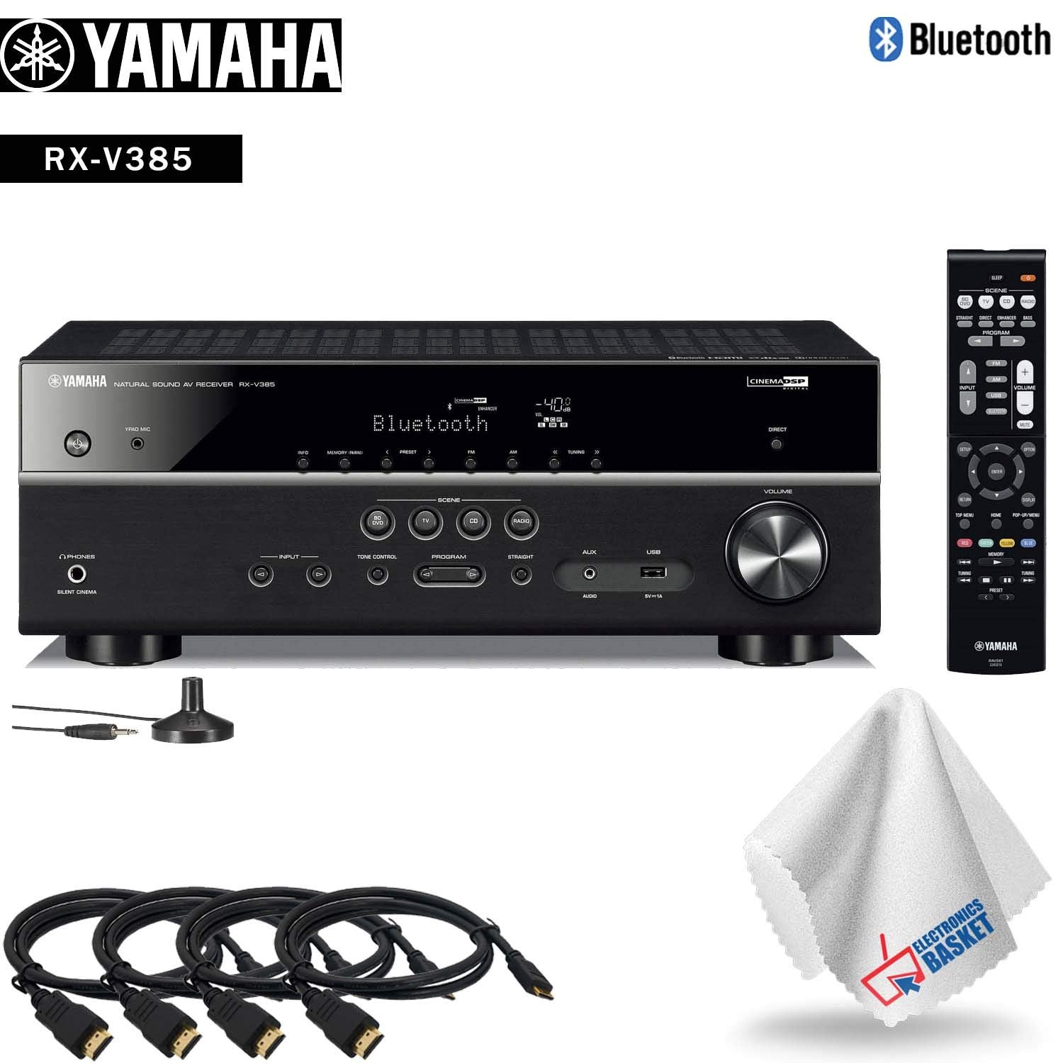 Yamaha 5.1-Channel A/V Receiver Accessory Kit - Includes - 4 x HDMI Cable + More!