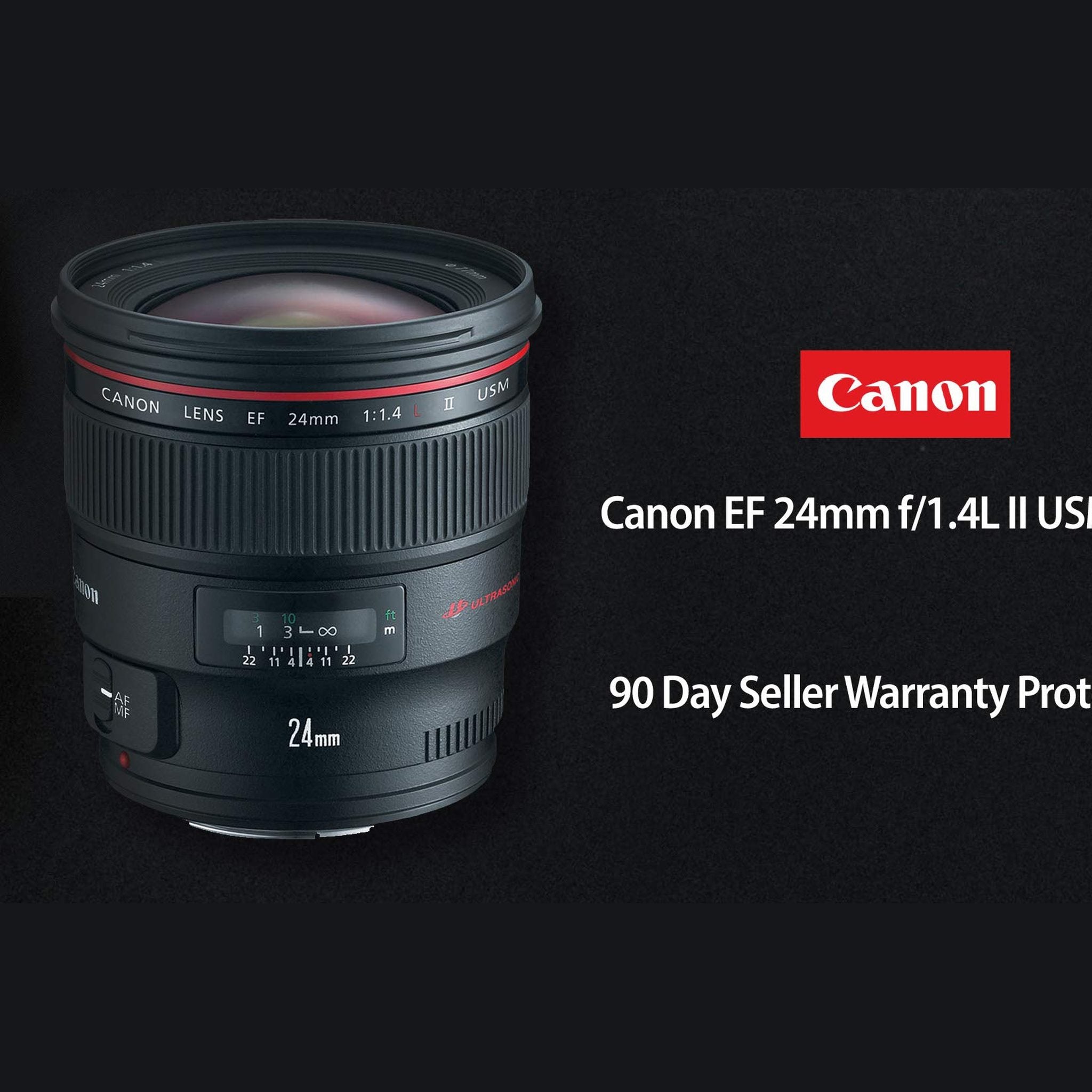 Canon EF 24mm f/1.4L II USM Lens with Pro Filter Renewed - Reconditioned Canon