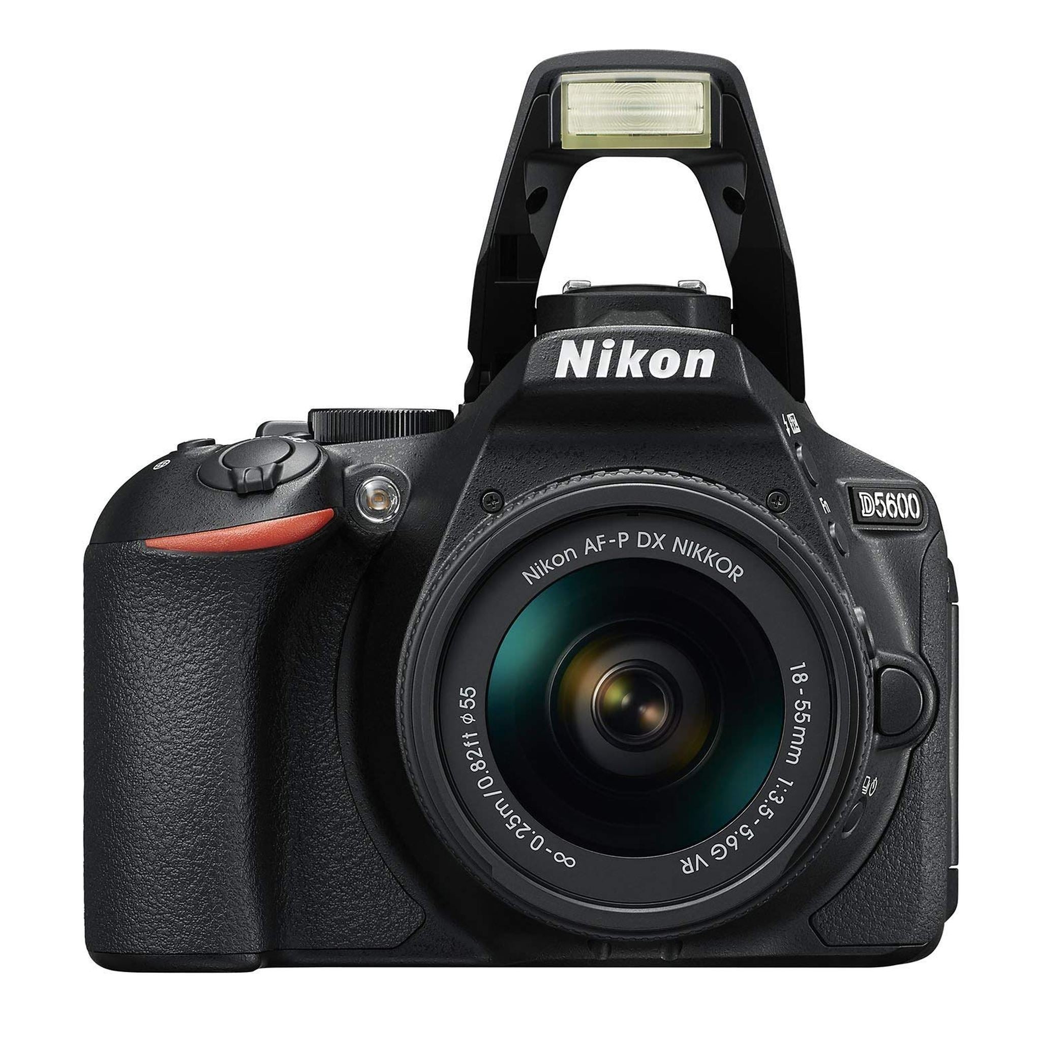 Nikon 1576 D5600 DX-Format Digital SLR with AF-P DX NIKKOR 18-55mm f/3.5-5.6G VR Lens, Black Renewed - Reconditioned Nikon