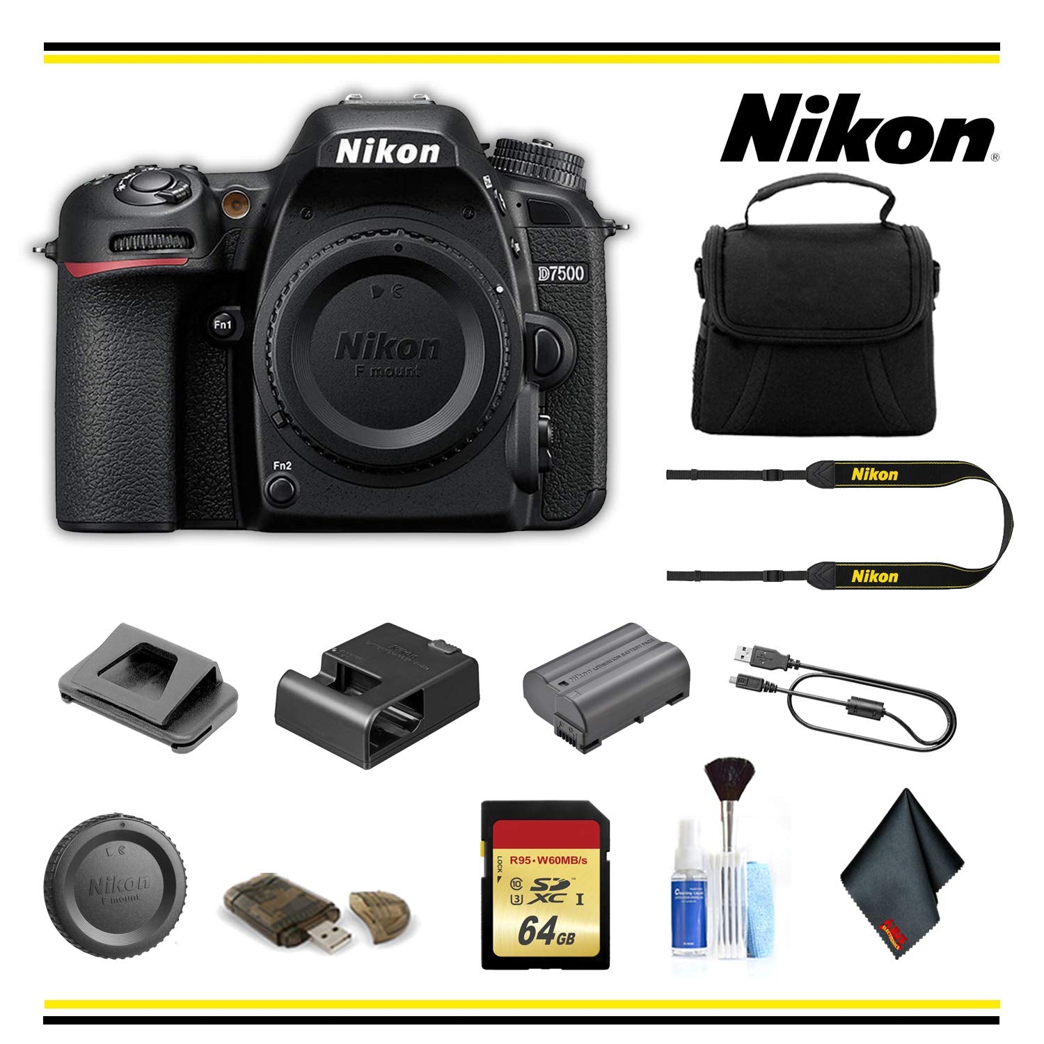 Nikon D7500 DSLR Camera (1581) Starter Bundle