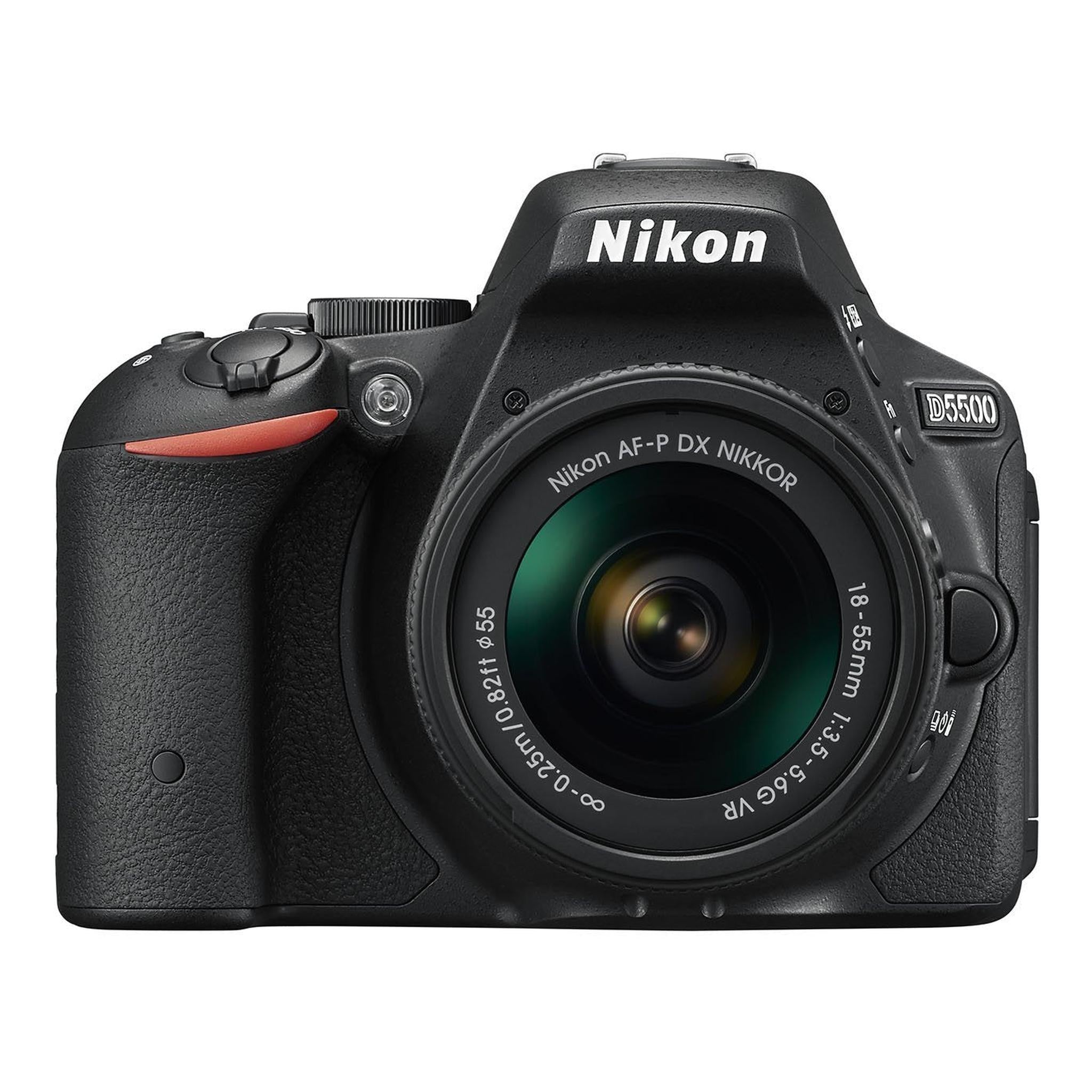 Nikon D5500 Digital SLR Camera - Black 24.2 MP, AF-P 18-55mm VR Lens Kit 3-Inch LCD Screen - International Version No - Used Nikon