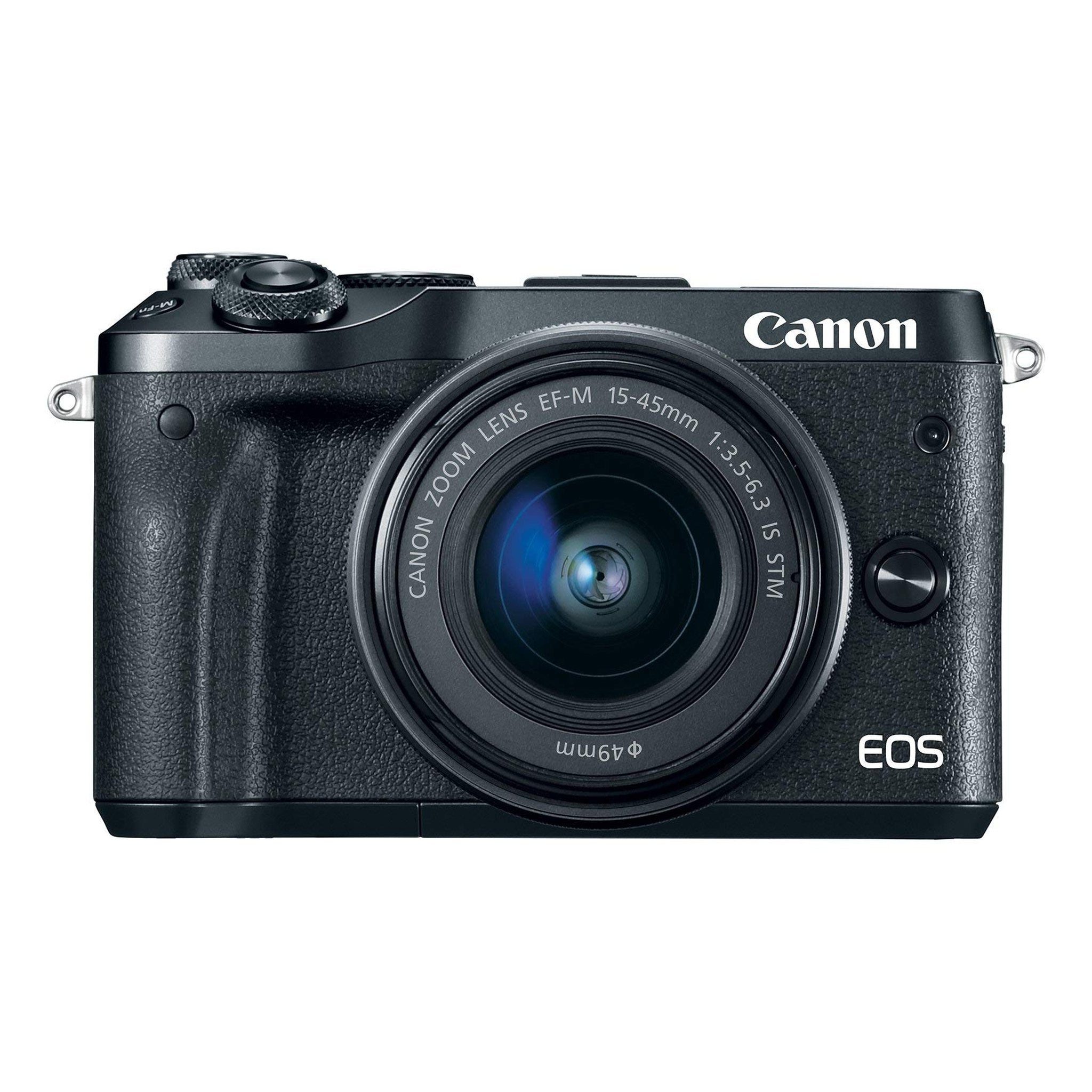 Canon EOS M6 Black EF-M 15-45mm f/3.5-6.3 is STM Lens Kit Renewed - Reconditioned Canon