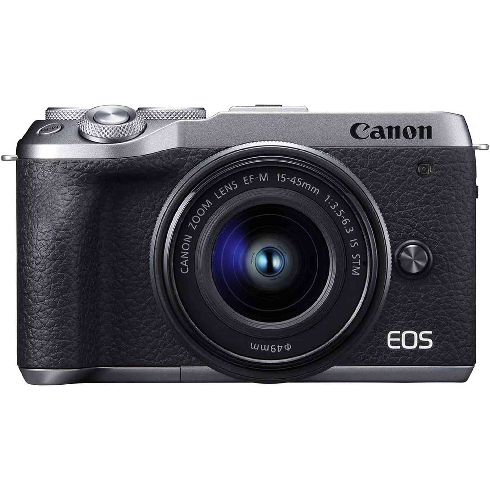 Canon EOS M6 Mark II Silver +Ef-M 15-45mm F/3.5-6.3 is STM Lens International Model Canon