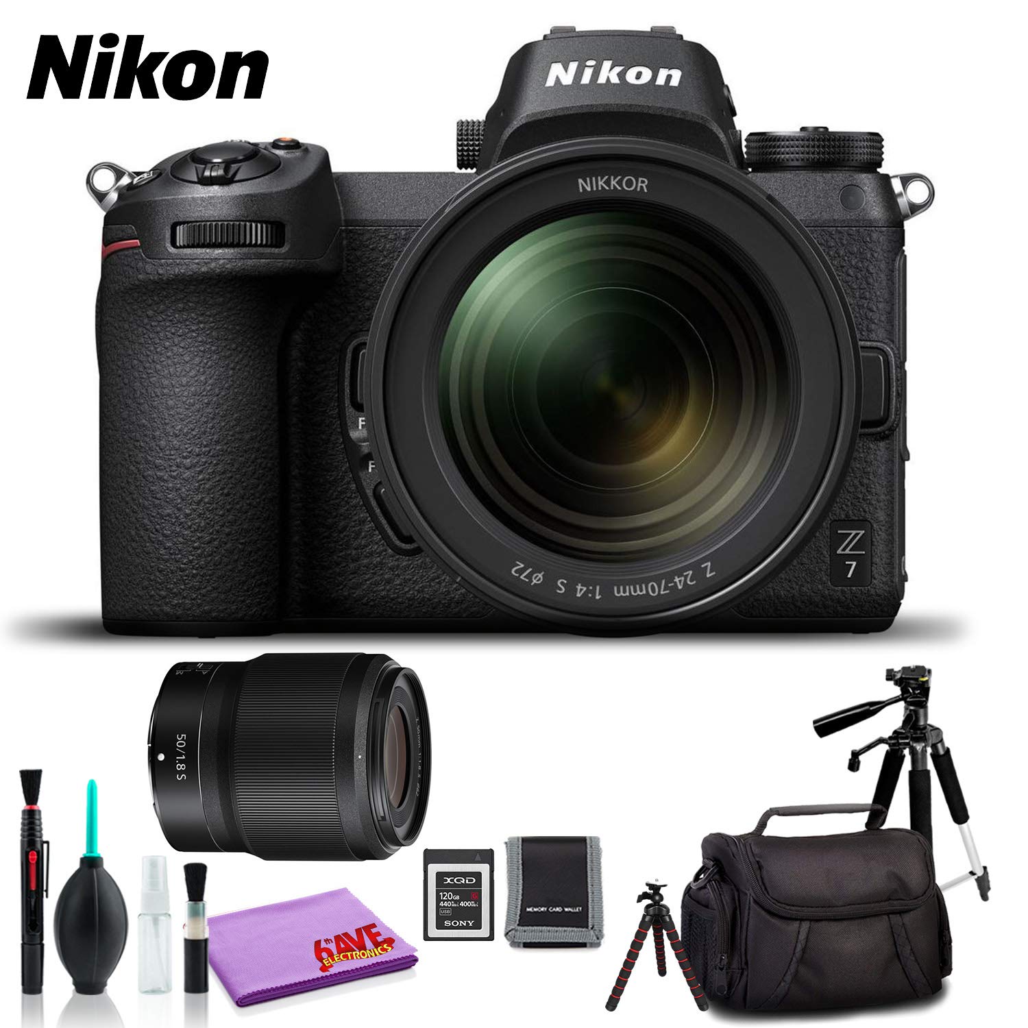 Nikon Z 7 Mirrorless Digital Camera with 24-70mm Lens (Intl Model) - Plus Kit