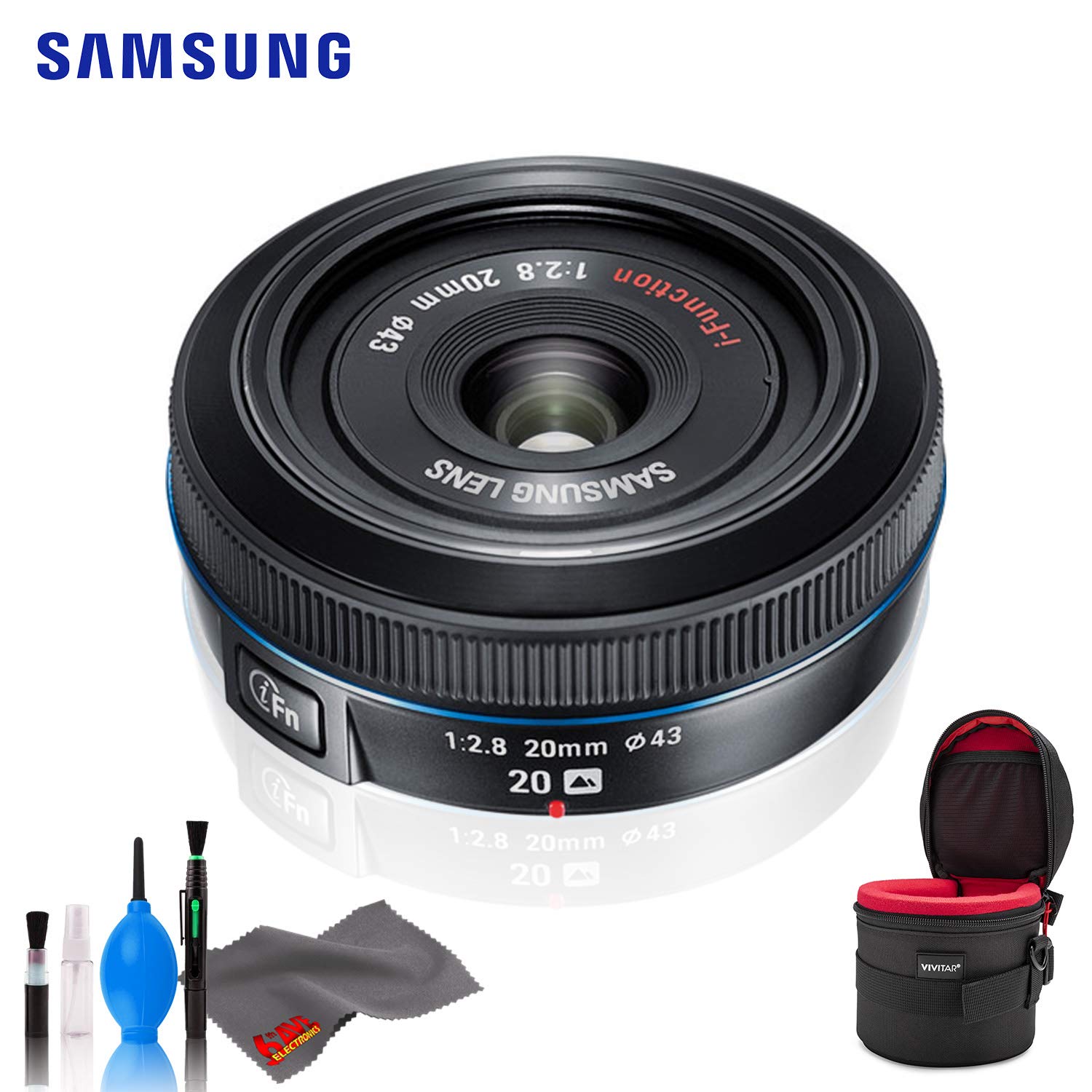 Samsung 20mm F.8 Pancake Lens F/NX Black - Standard Bundle