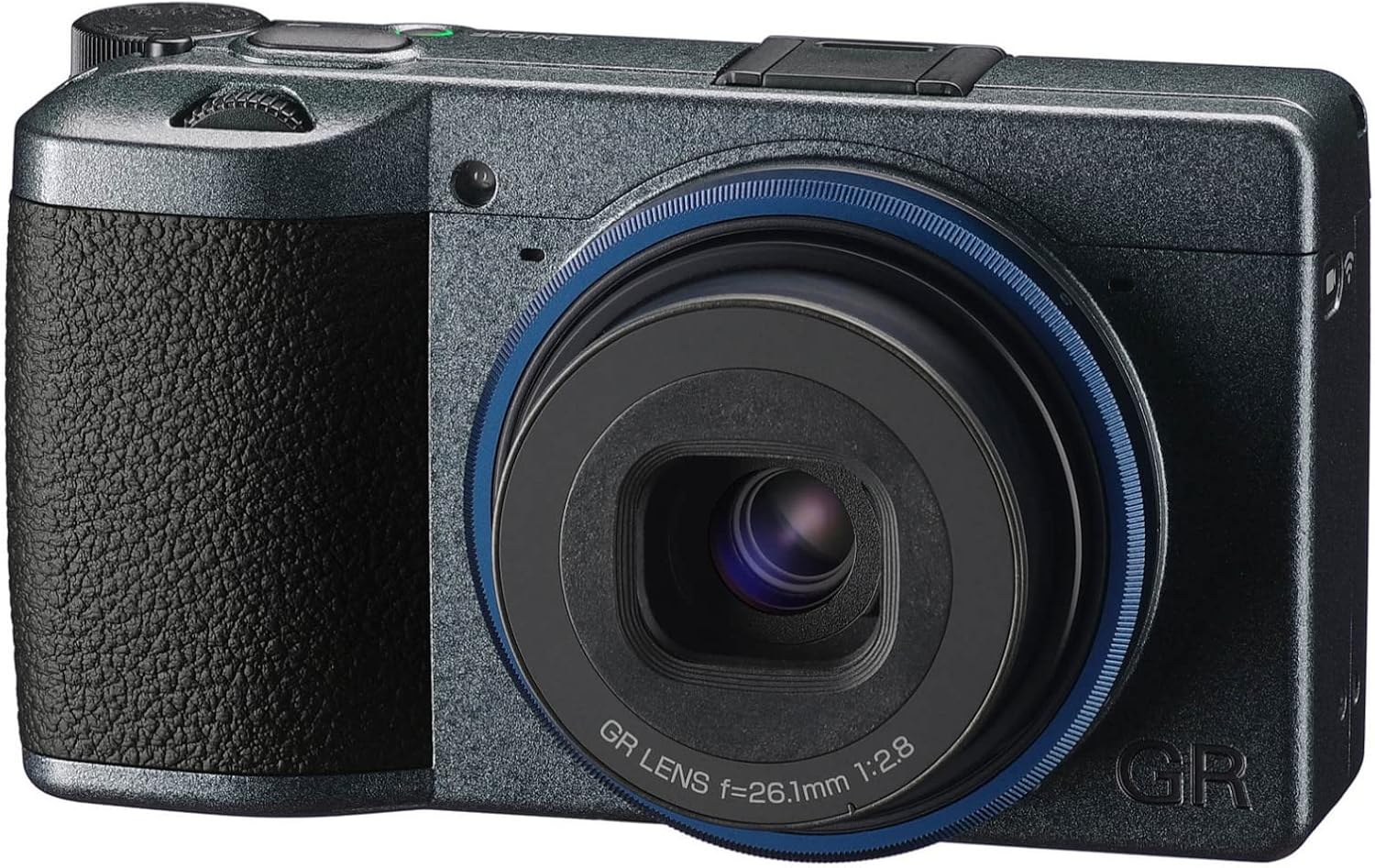 Ricoh GR IIIx Urban Edition, Metallic Gray Body with Navy Blue Ring, Digital Compact Camera with 24MP APS-C Size CMOS Sensor, 40mmF2.8 GR Lens in The 35mm Format