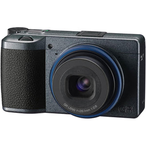 Ricoh GR IIIx Urban Edition, Metallic Gray Body with Navy Blue Ring, Digital Compact Camera with 24MP APS-C Size CMOS Sensor, 40mmF2.8 GR Lens in The 35mm Format Ricoh