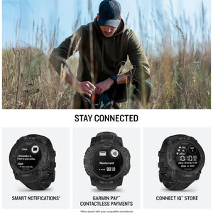 Garmin Instinct® 3 Tactical Edition, 45mm, Solar Charged Display, Rugged Outdoor GPS Smartwatch