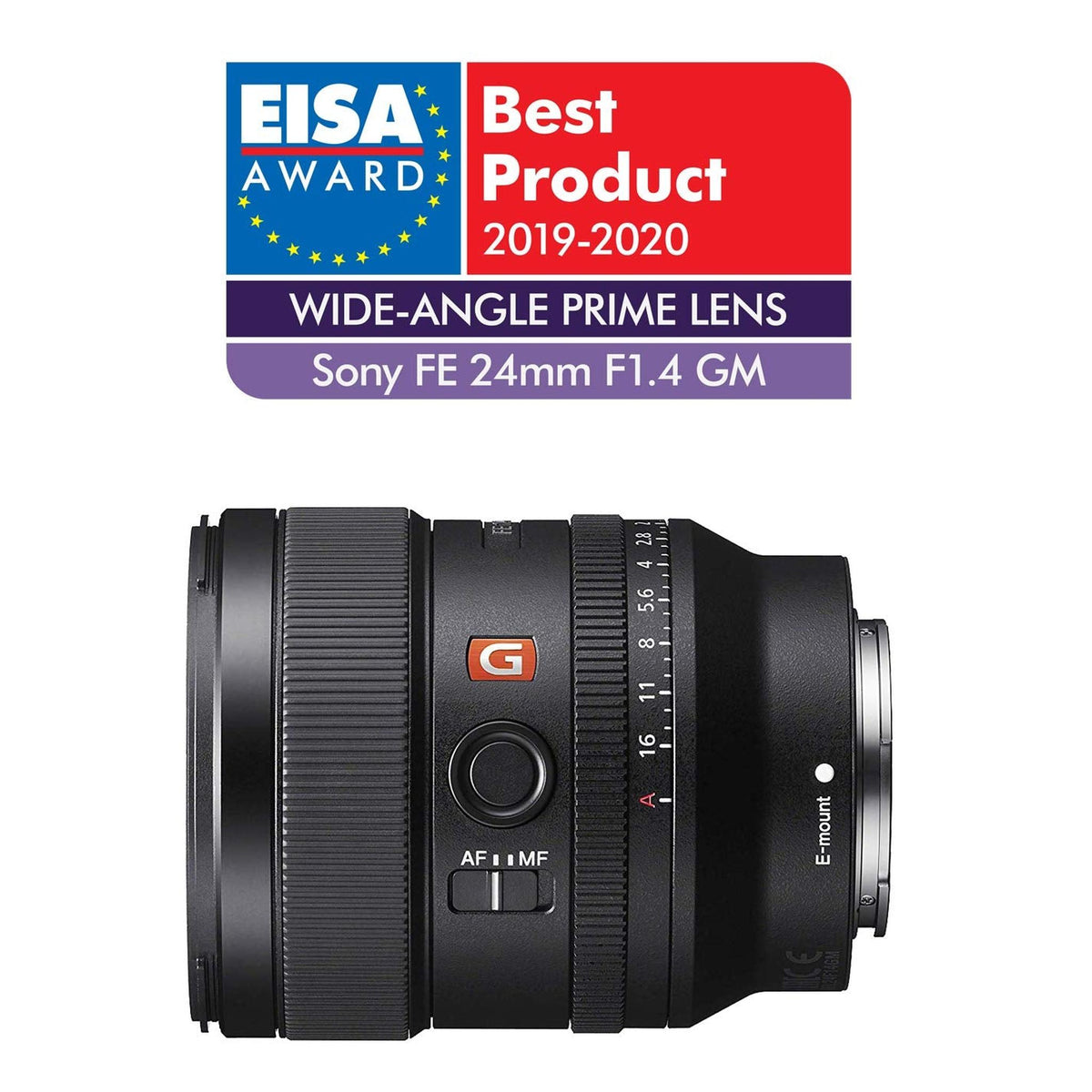 Sony E-mount FE 24mm F1.4 GM Full Frame Wide-angle Prime Lens SEL24F14GM , Black Renewed - Reconditioned