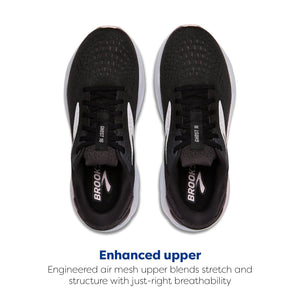 Brooks Women’s Ghost 16 Neutral Running Shoe - Black/White/Orchid Ice - 10 Medium