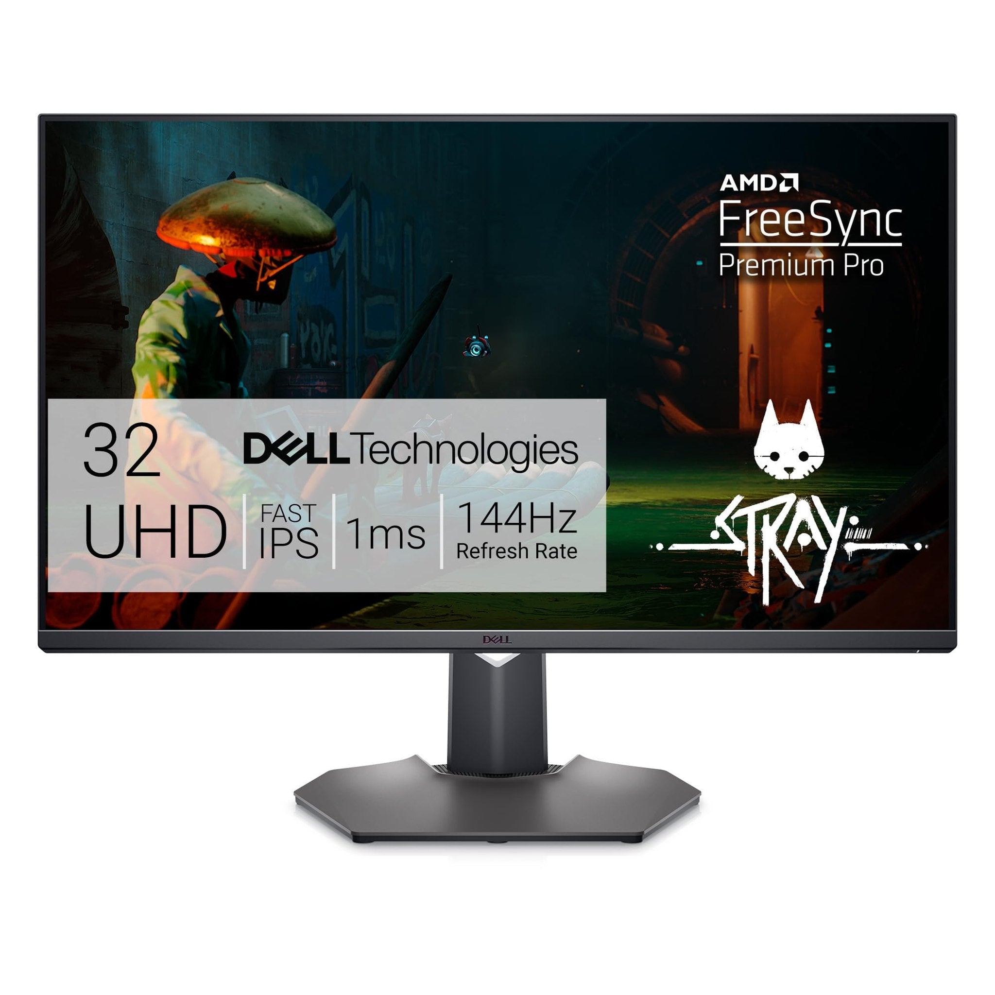 Dell G3223Q Gaming Monitor - 32-Inch 4K Ultra UHD 3840x2160 , 144Hz 1Ms Display, AMD FreeSync+NVIDIA G-SYNC Compatible, Height/Swivel/Tilt Adjustability, 3Yr Advanced Exchange - Black