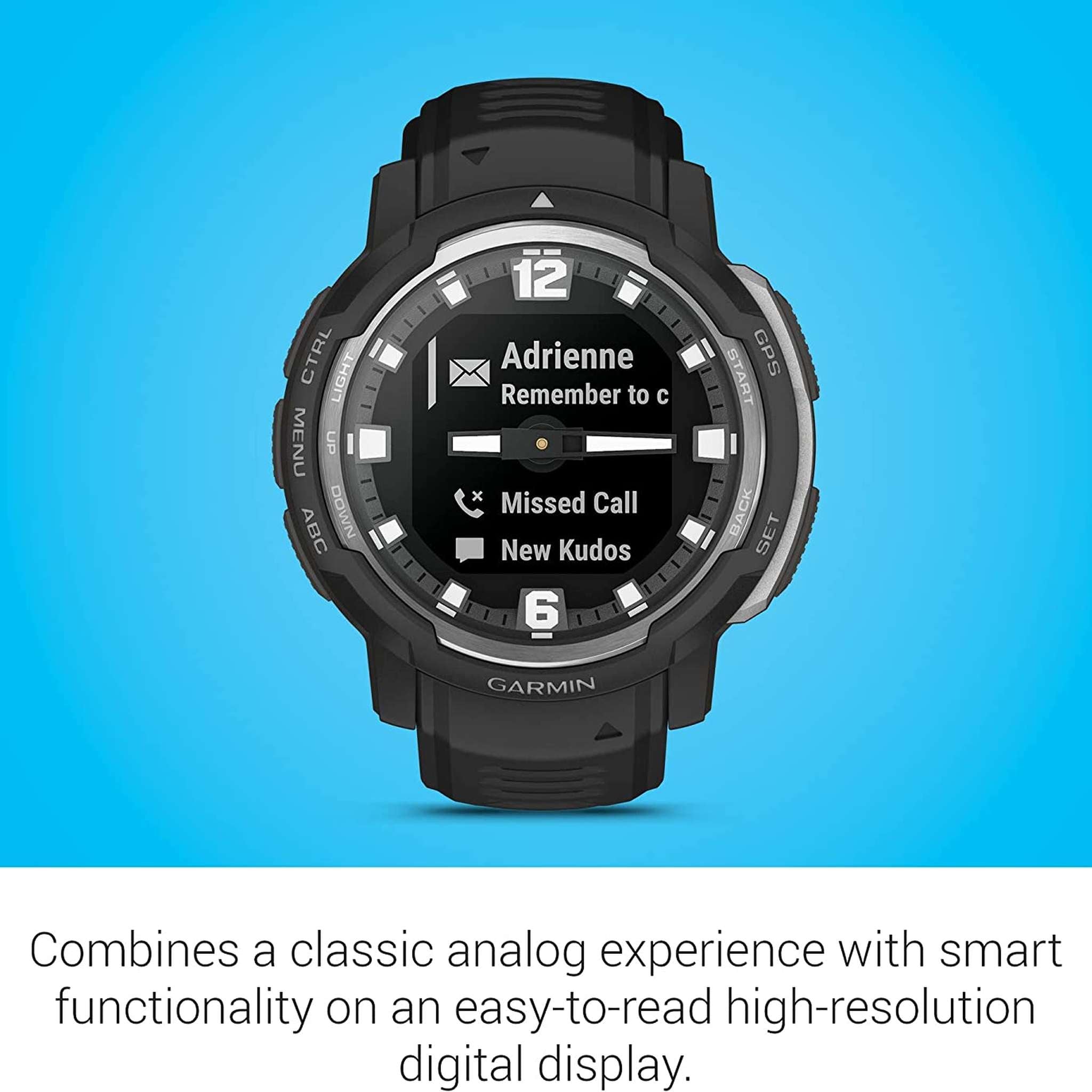 Garmin Instinct Crossover Smartwatch Black with Standard Accessories Garmin