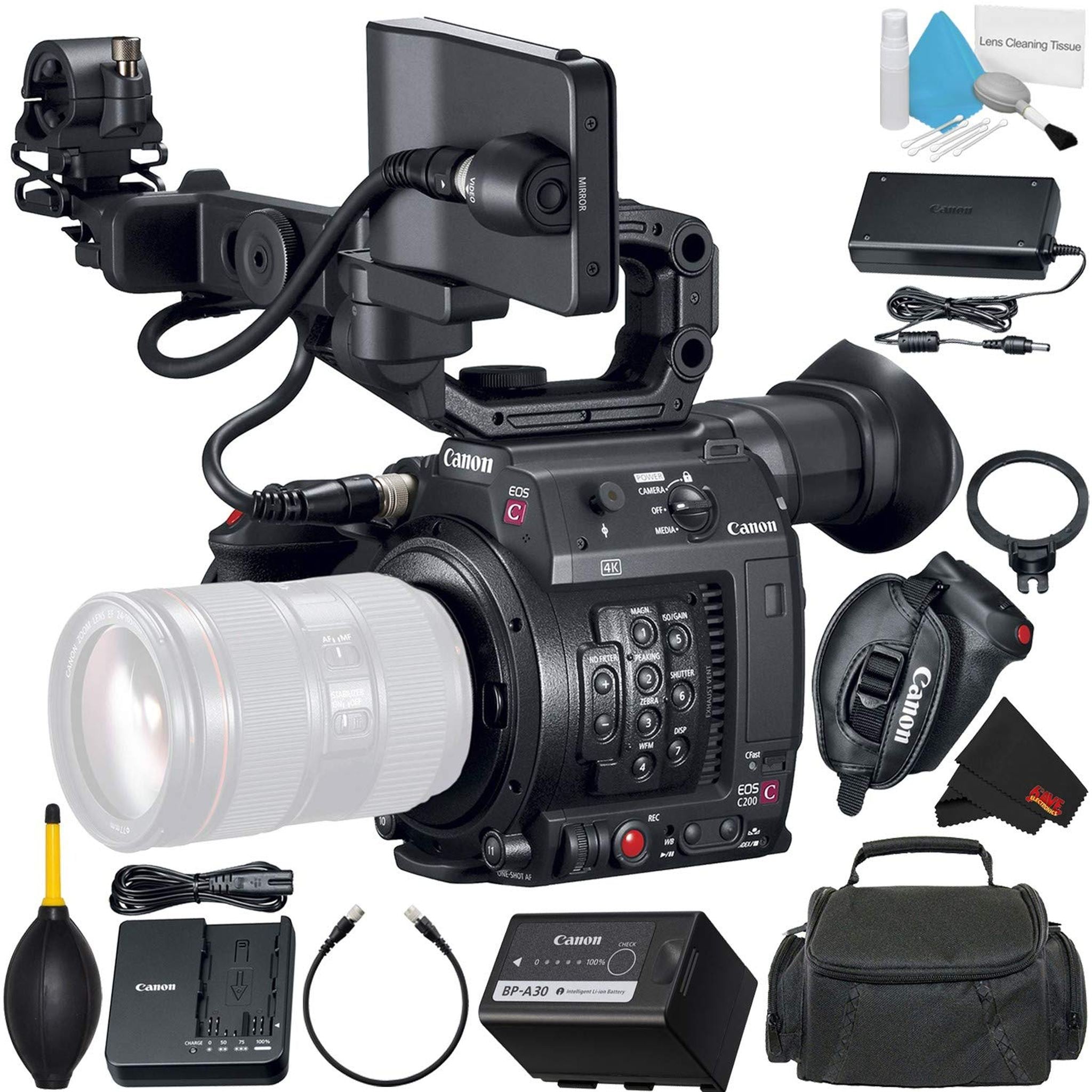 Canon EOS C200 Cinema Camera -EF-Mount International Model 2215C002 Bundle with Carrying Case + More Canon