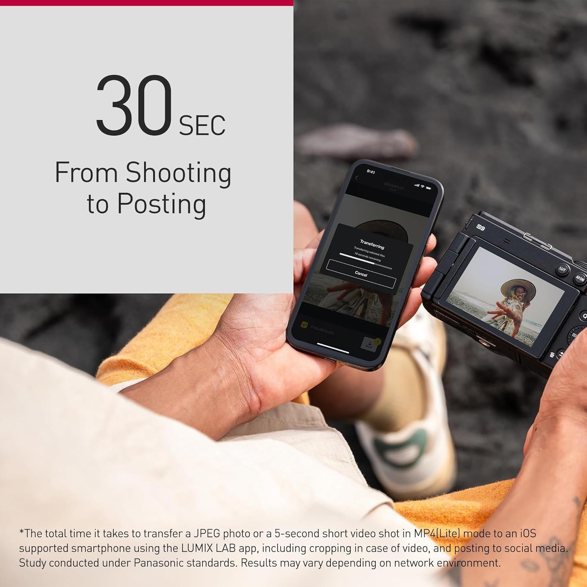 Panasonic LUMIX S9 Mirrorless Camera, 24.2MP Full Frame with Phase Hybrid AF, New Active I.S. Technology - DC-S9BODYK Black Panasonic