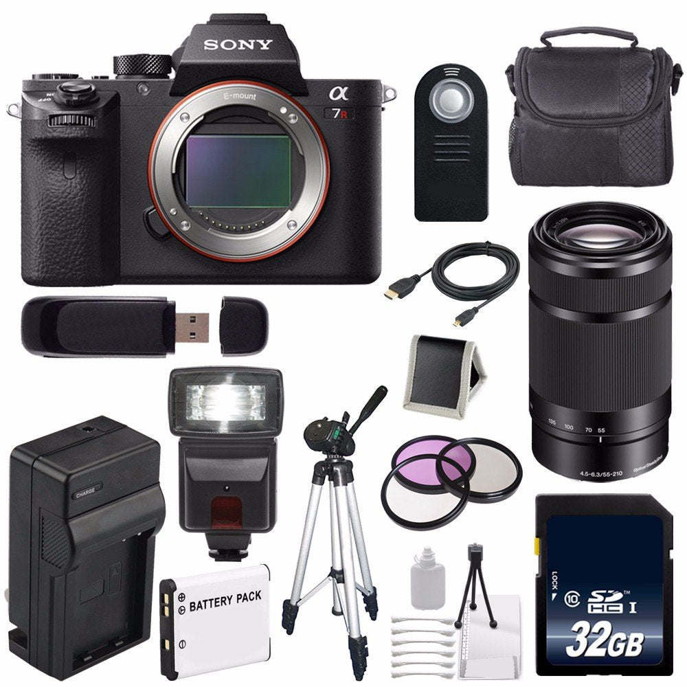 Sony Alpha a7R II Mirrorless Digital Camera (International Model) + Sony E 55-210mm f/4.5-6.3 OSS E-Mount Lens (Black) Starter Bundle