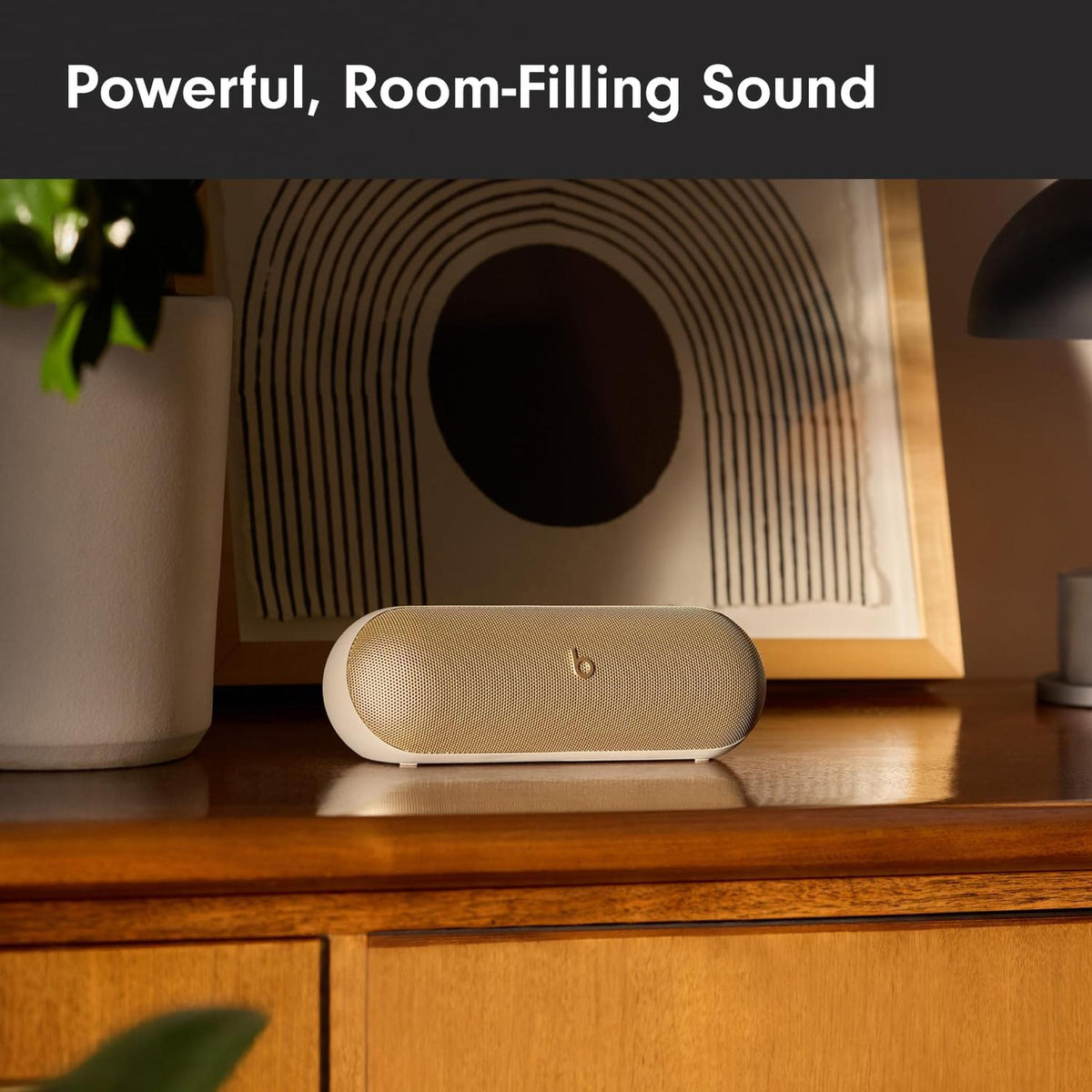 Beats Pill - Wireless Bluetooth Speaker and Portable Charger via USB-C - Up to 24 Hours Battery Life, IP67 Water Resistant, Apple & Android Compatible, Built-in Microphone - Champagne Gold - Reconditioned