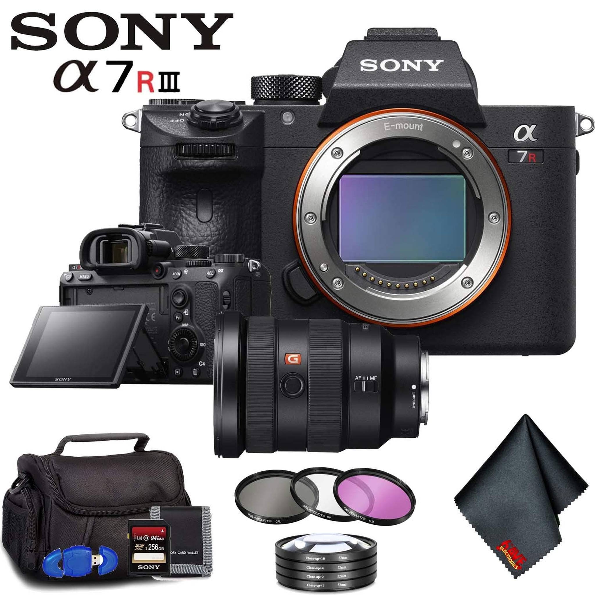 Sony Alpha a7R III Mirrorless Digital Camera Body Only + 16-35mm Lens + Filter Kit + Memory Card Kit + Carrying Case