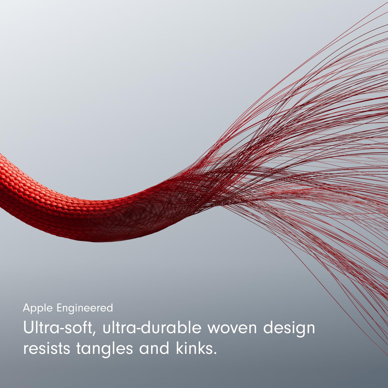 Beats USB-C to Lightning Woven Cable Fast Charging Durable/Tangle-Free Compatible Charger for Apple Devices with Lightning Ports 1.5 m, 5 ft - Rapid Red