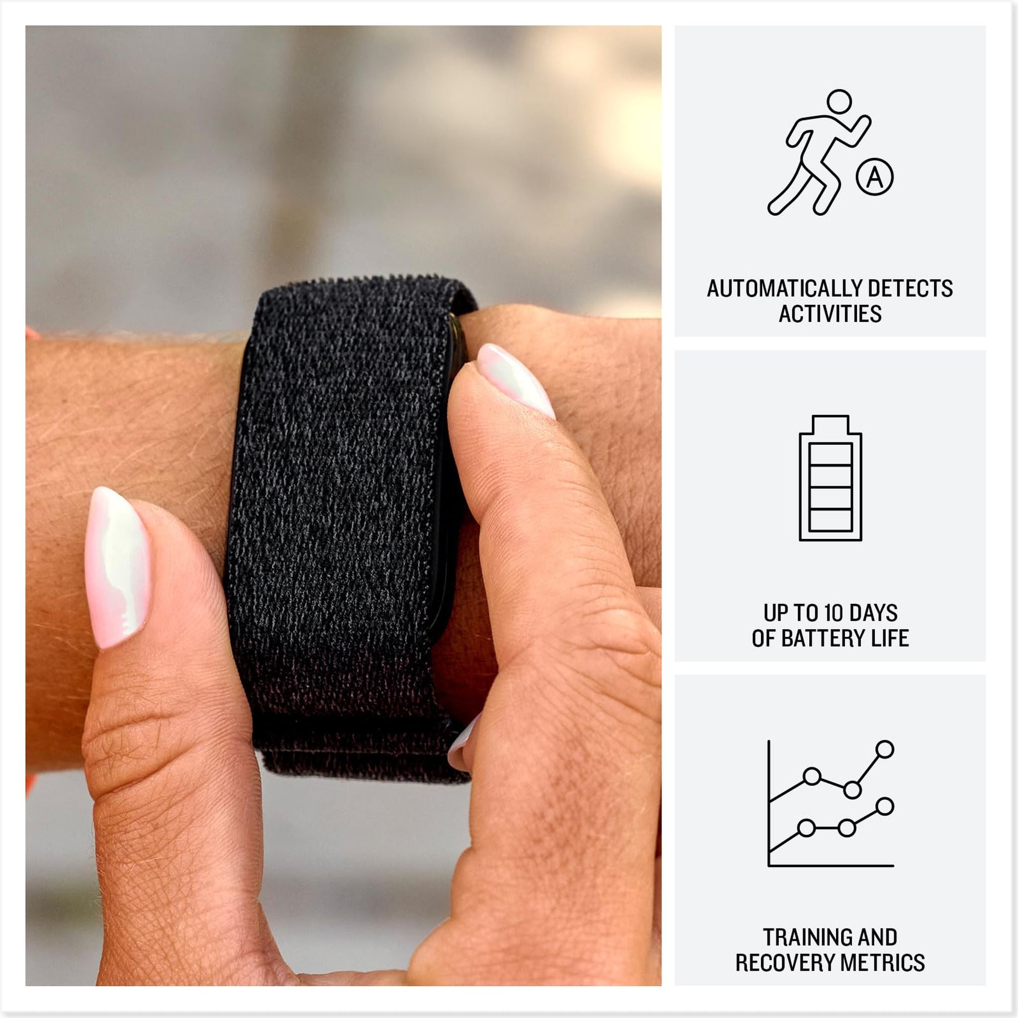 Garmin CIRQA™ Smart Band, No Subscription, L-XL Black