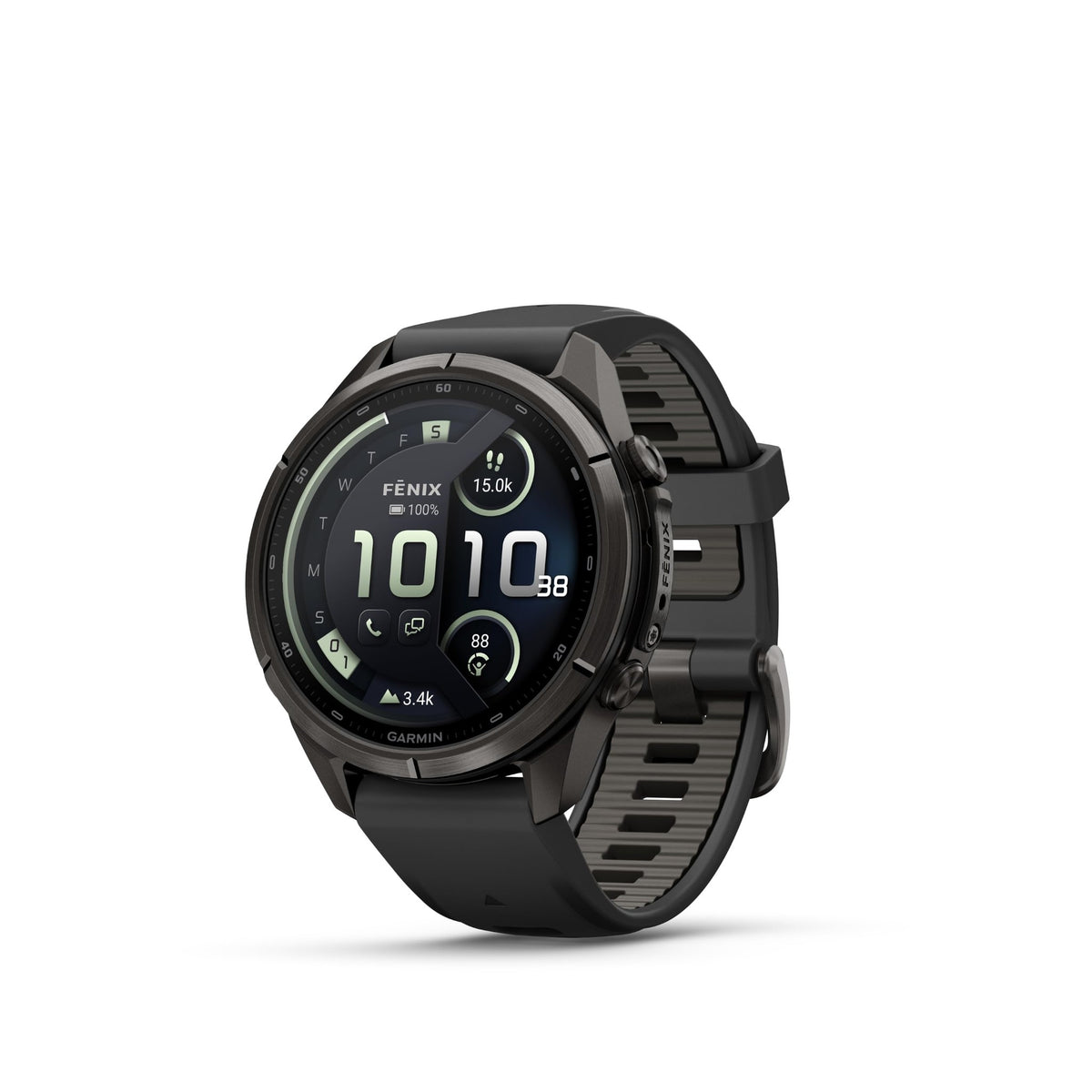 Garmin fēnix® 9 Pro, inReach®, DLC Titanium, 43mm, Black/Pebble Gray