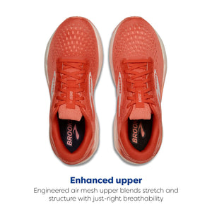 Brooks Women’s Ghost 16 Neutral Running Shoe - Coral/Desert Flower/Coconut - 11 Medium