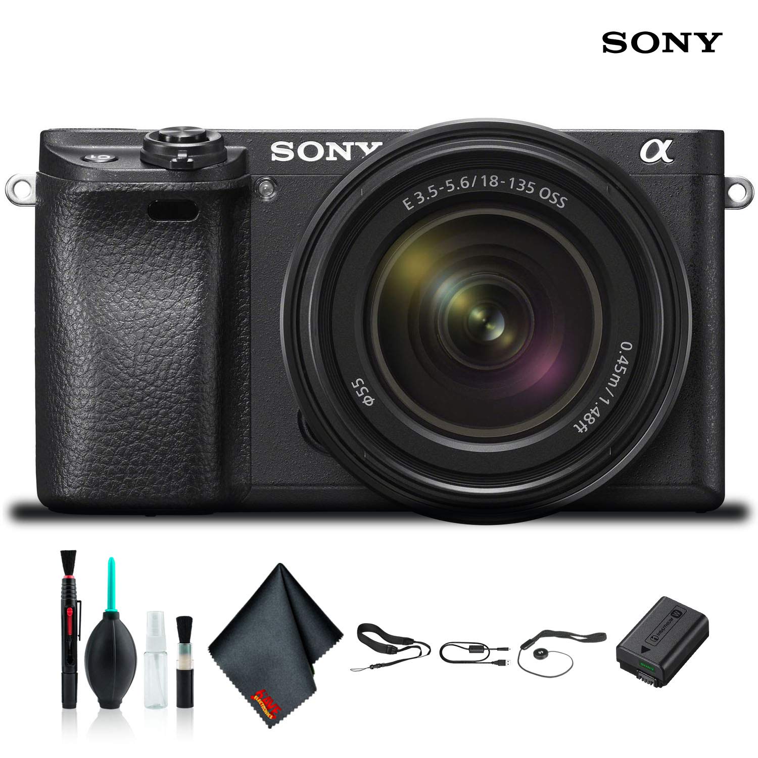 Sony Alpha a6300 Mirrorless Camera with 18-135mm Lens Black ILCE-6300M/B Bundle