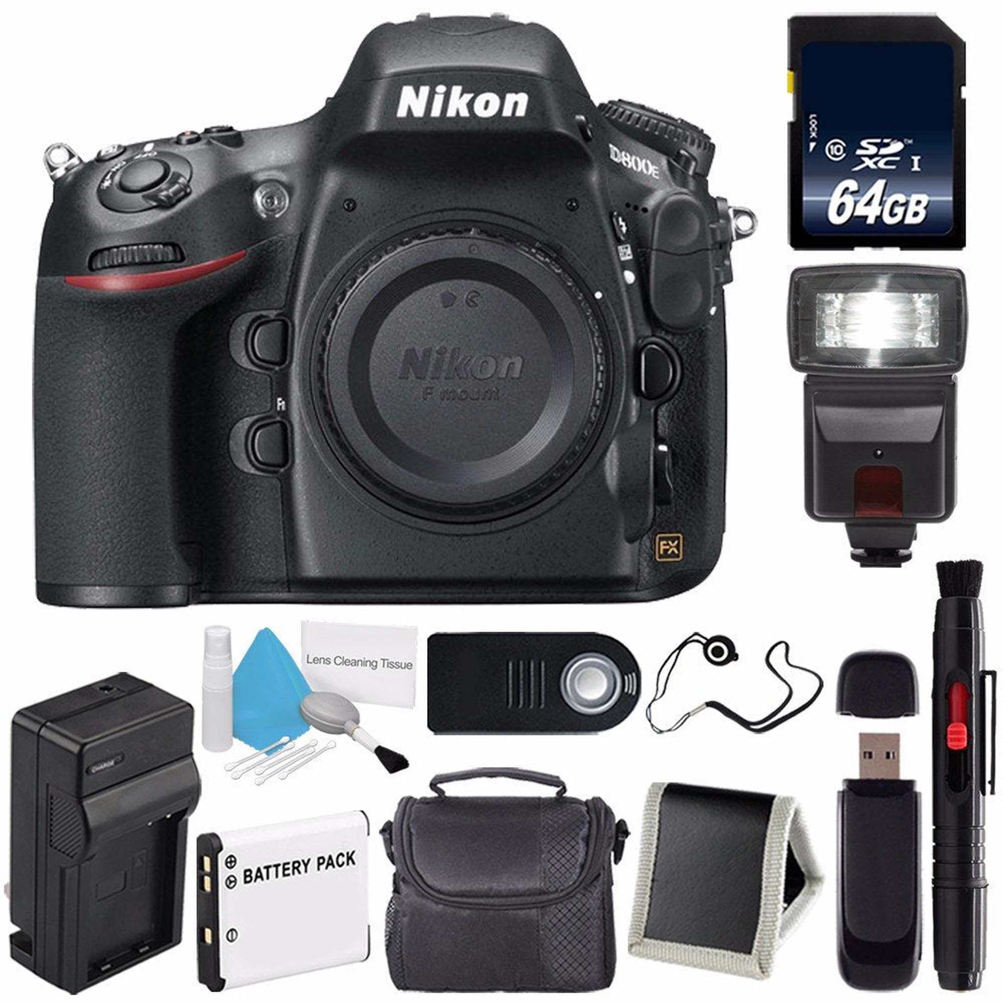 Nikon D800E Digital Camera Body Only International Model + 64GB Memory Card