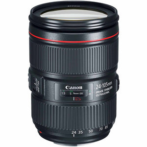 6Ave Canon EF 24-105mm f/4L IS II USM Lens 1380C002 White Box + 77mm 3 Piece Filter Kit + 128GB SDXC Class 10 Memory Card + SD Card USB Reader +