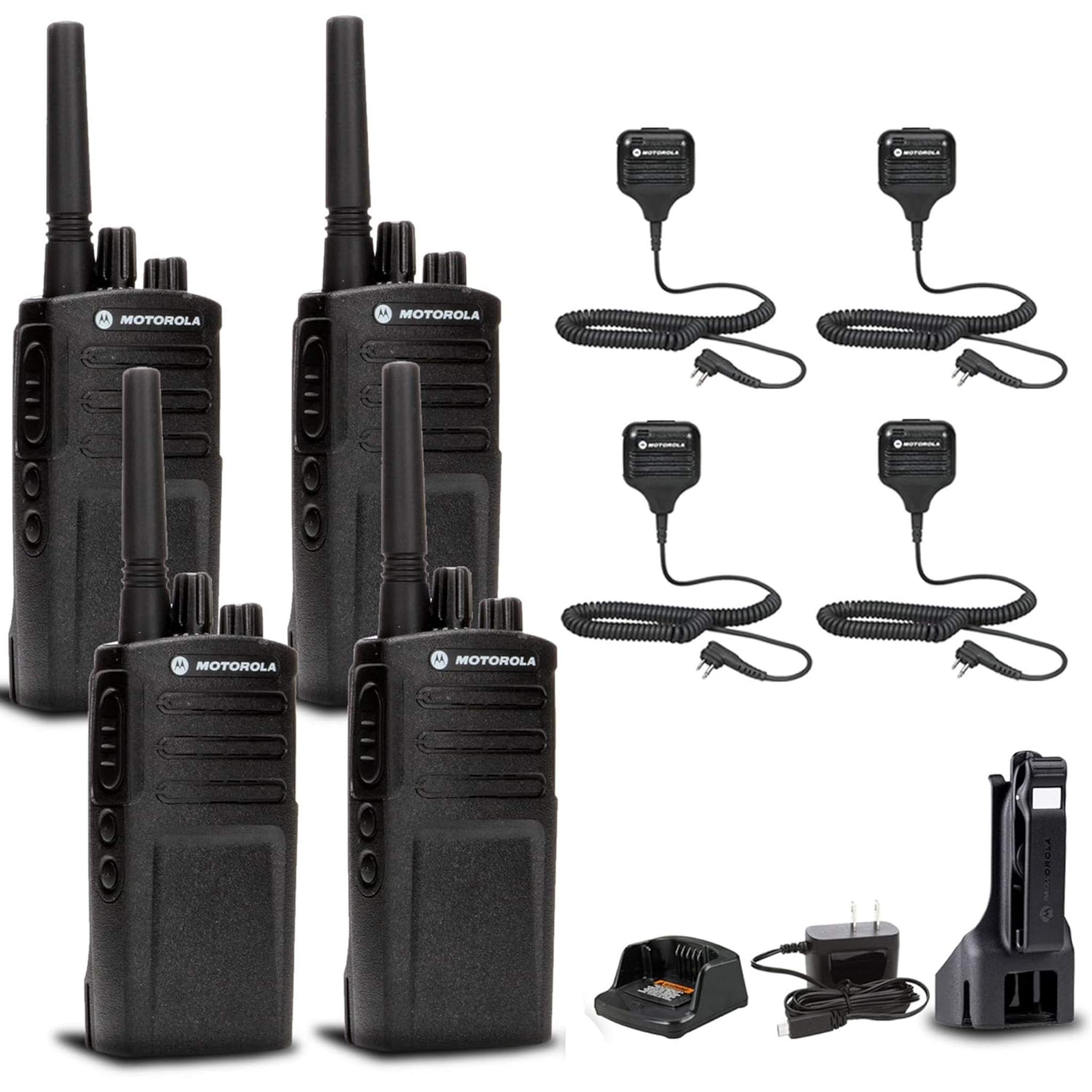 4 x Motorola RMV2080 On-Site 2-Way Radio + HKLN4606 Remote Speaker Mic + More Motorola Solutions