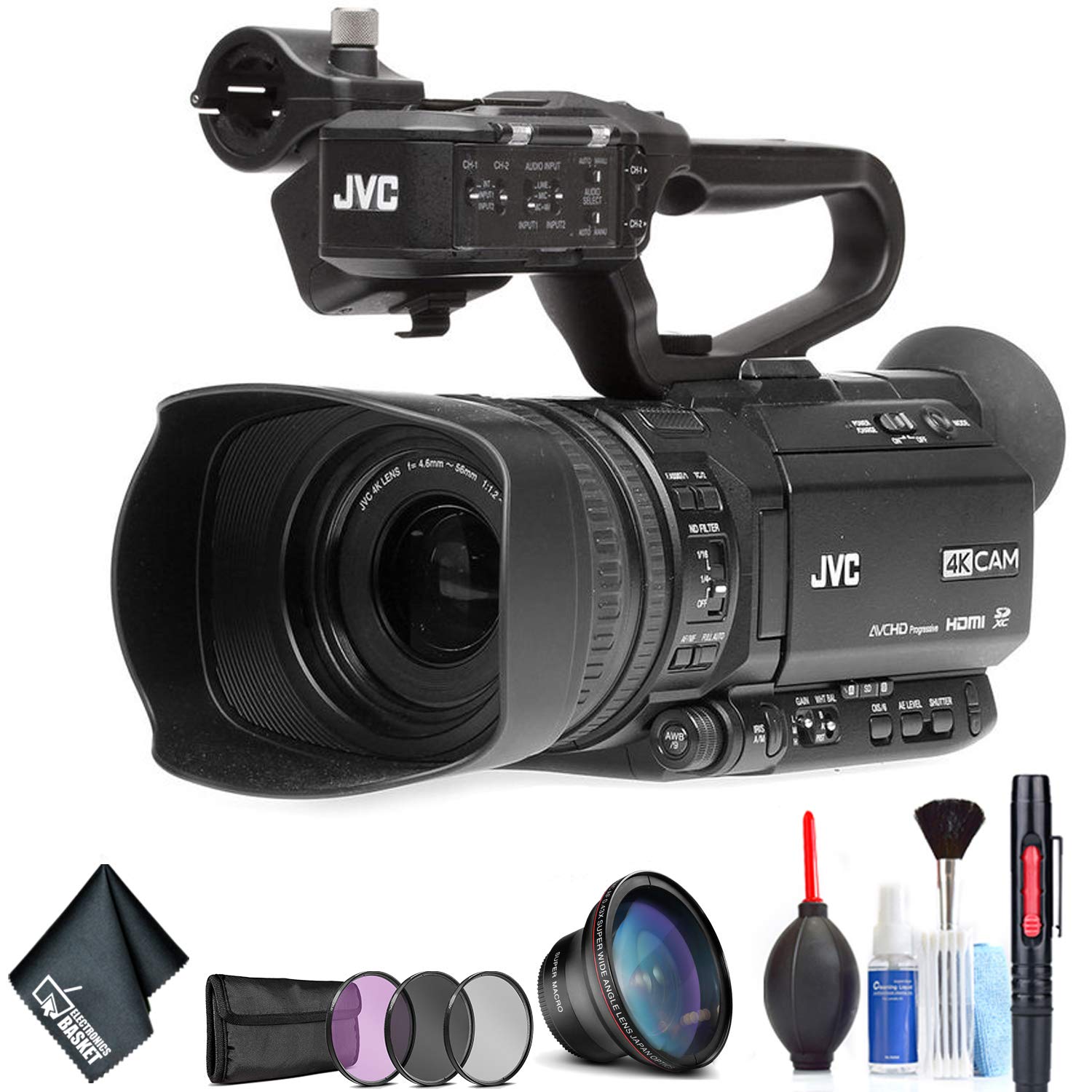 JVC GY-HM180 Ultra HD 4K Camcorder Basic Bundle