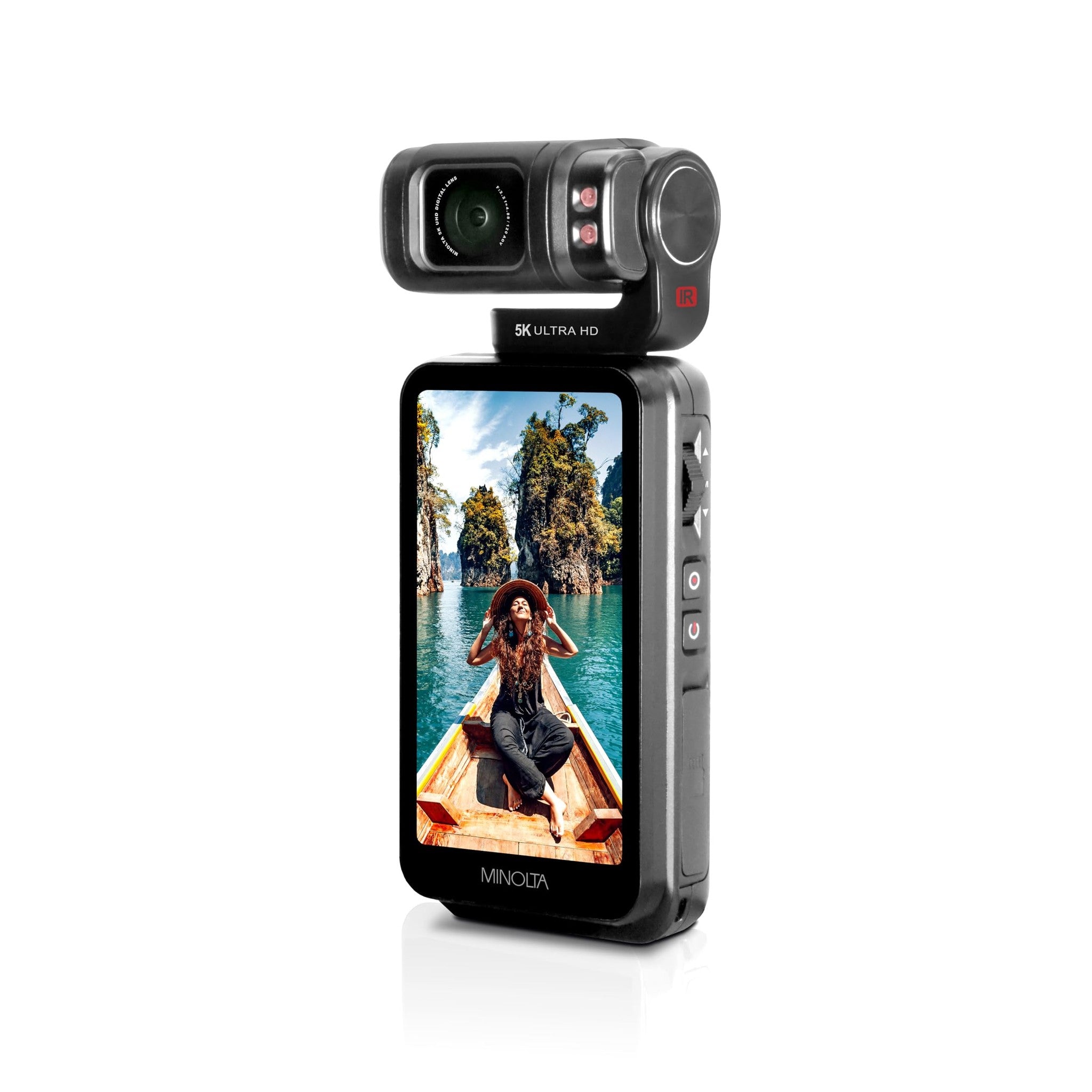 Minolta MN5KGP1 5K Ultra HD / 20 MP Handheld Pocket Camcorder w/Motorized Tilting Lens Head Minolta