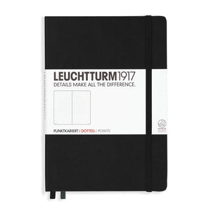 Leuchtturm1917 Medium A5 Dotted Hardcover Notebook Black - 249 Numbered Pages