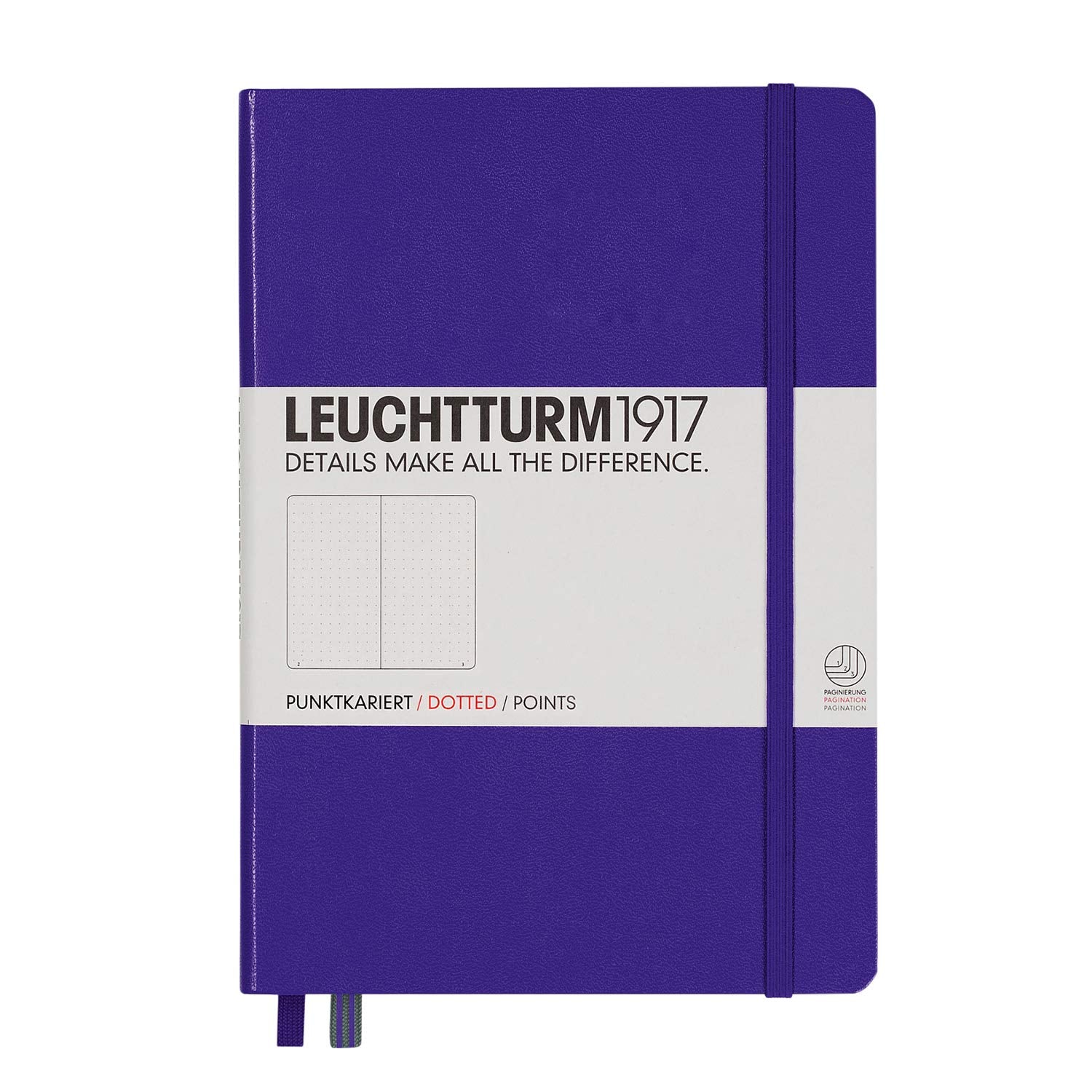 Leuchtturm1917 Medium A5 Dotted Hardcover Notebook Purple - 249 Numbered Pages