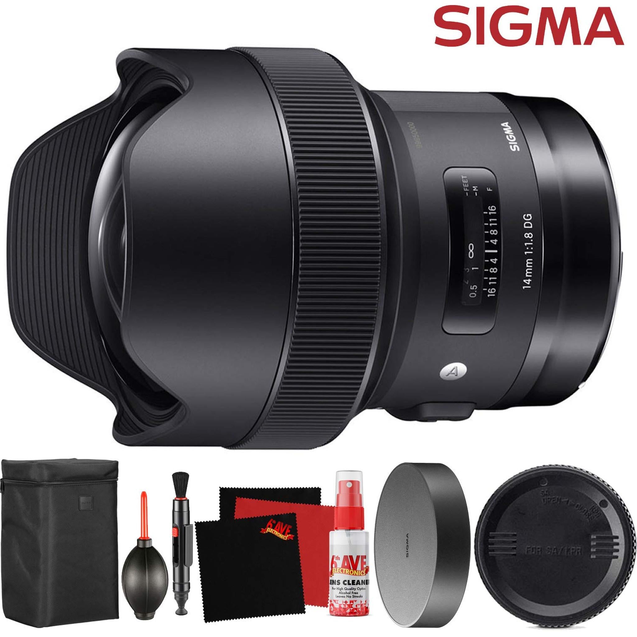 Sigma 14mm f/1.8 DG HSM Art Lens for Nikon F 450955 and Cleaning Accessories Bundle Sigma