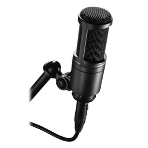 Audio-Technica AT2020 Cardioid Condenser Microphone With 6Ave Cleaning Kit, Carrying Case AND 1-Year Extended Warranty Audio-Technica