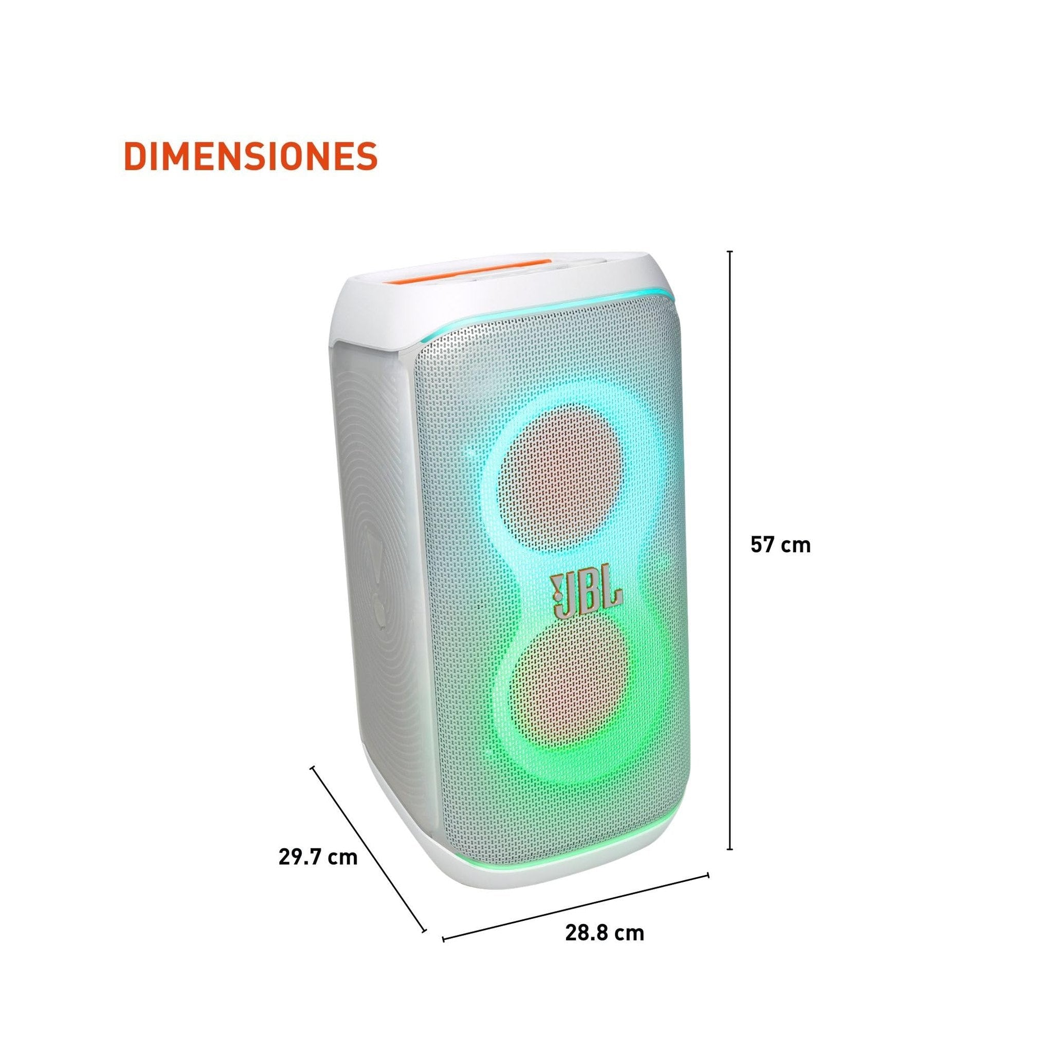 JBL PartyBox Club 120 - Portable Party Speaker with Foldable Handle White