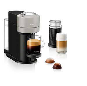 Nespresso Vertuo Next Coffee and Espresso Maker by Breville, with Aeroccino Milk Frother, Light Grey